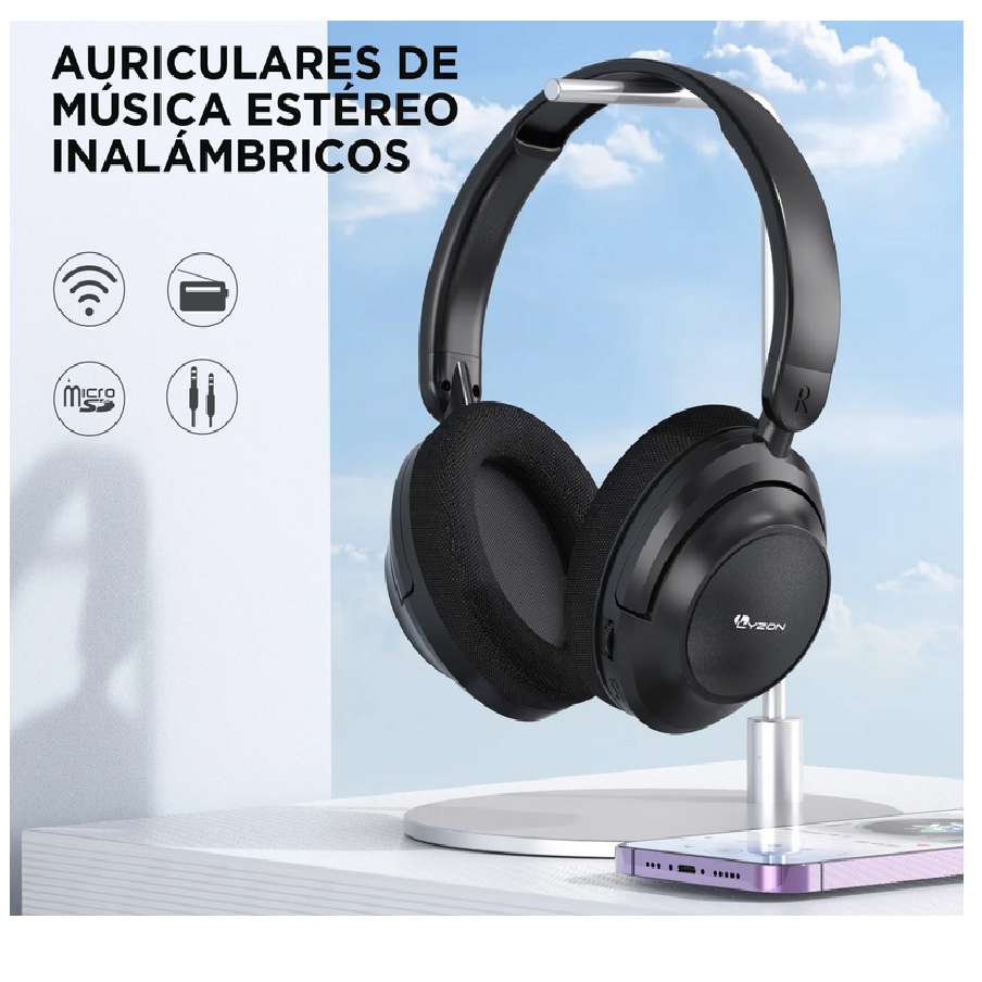 Audifonos Diadema BT-V260 Negros Duracion 18 Horas Extra Bass Inalambricos