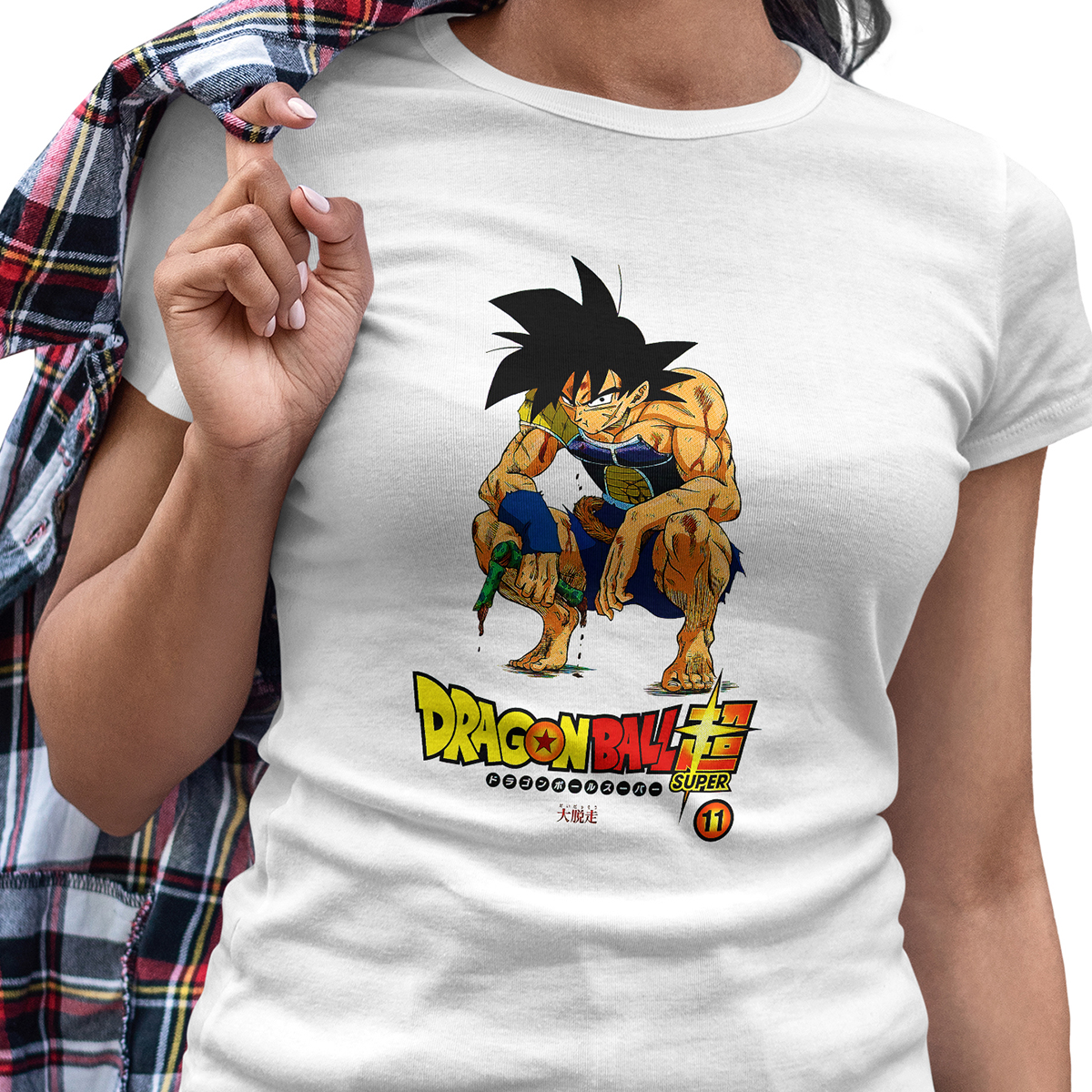 Playera Casual Blanca para Dama Dragon Ball Goku Serie Tv  