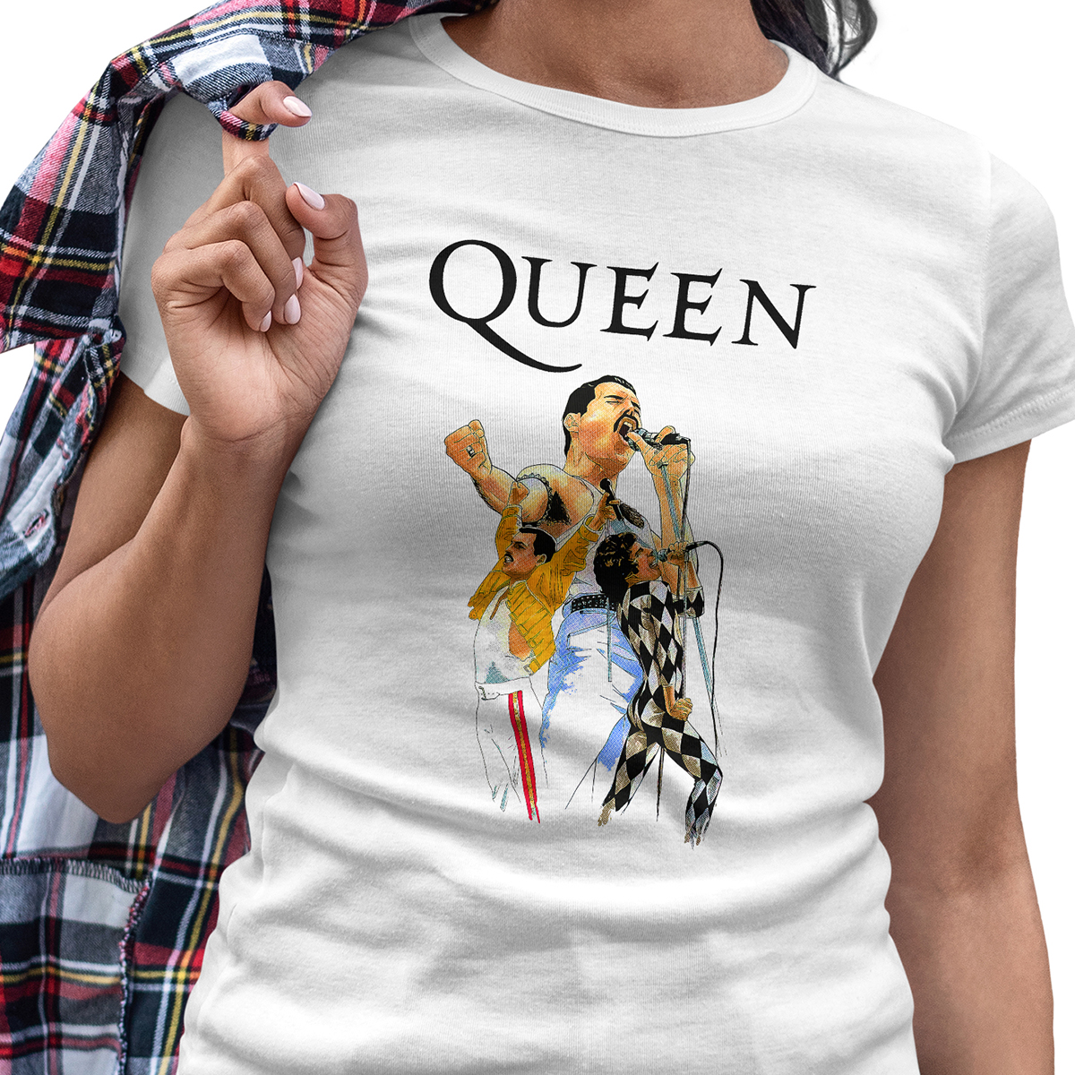 Playera Para Dama Freddy Mercury Blanca