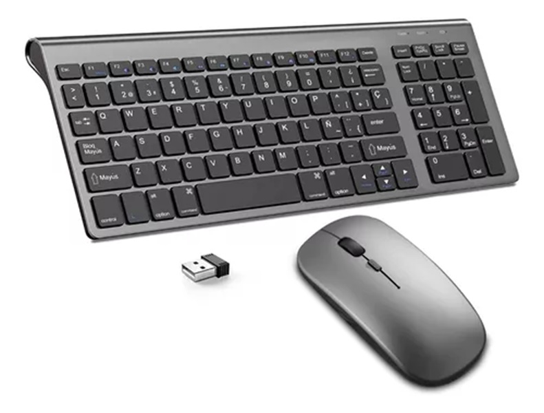 Kit Teclado Y Mouse Inalambrico Recargable Español Portátil Krios