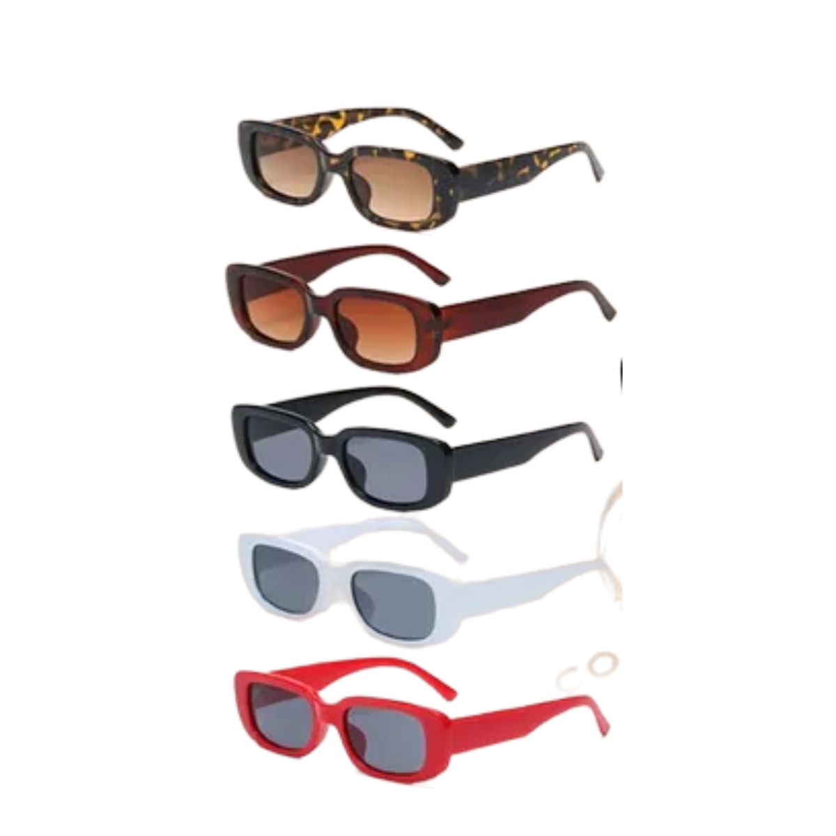 Gafas De Sol Rectangulares Estilo Vintage Casual 5 Piezas