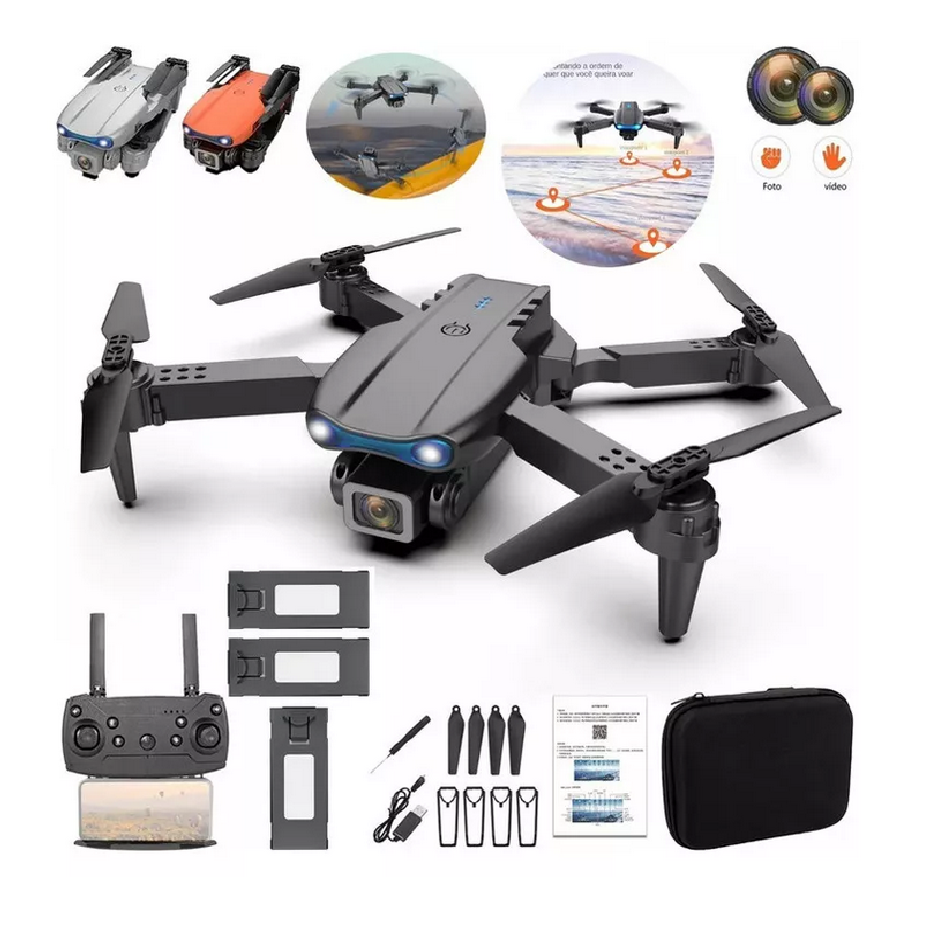 Mini Drone E99 Con Doble Cámara 4k Nuevo Blanco/ Negro