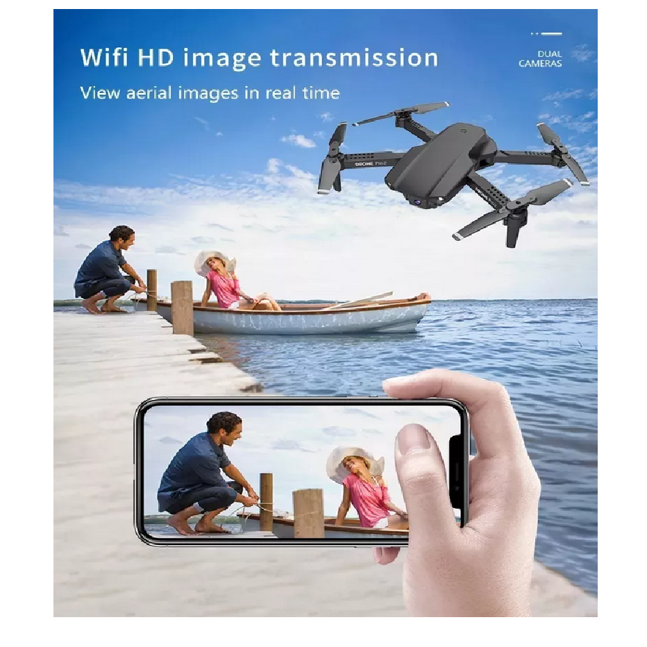 Mini Drone E99 Con Doble Cámara 4k Nuevo Blanco/ Negro