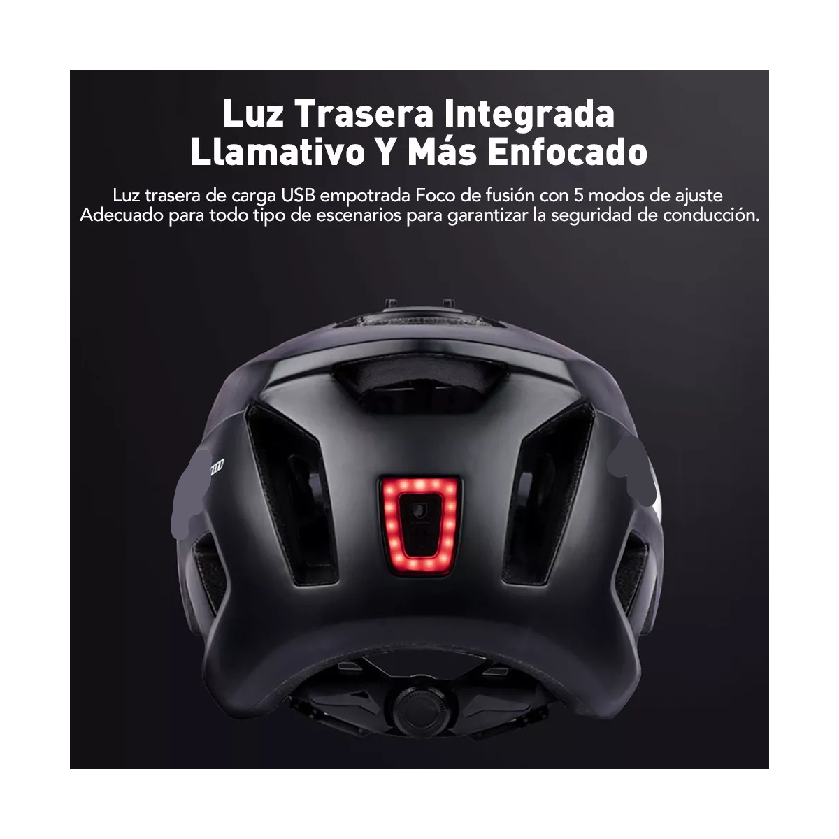 Casco De Bicicleta Mtb Con Luz Trasera Y Soporte Gopro