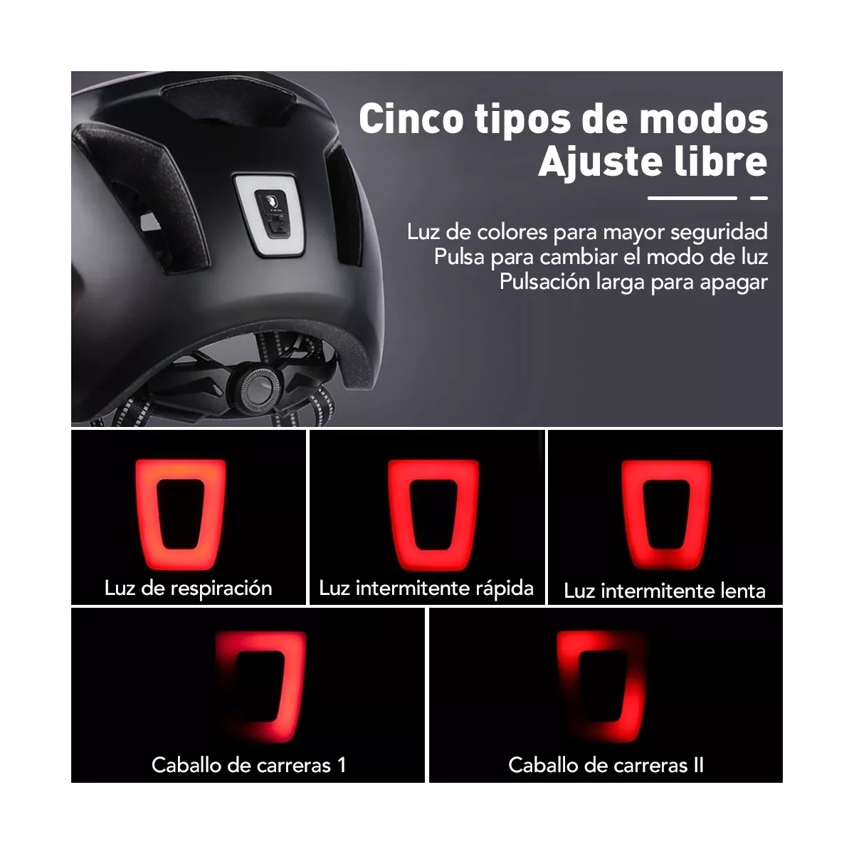 Casco De Bicicleta Mtb Con Luz Trasera Y Soporte Gopro