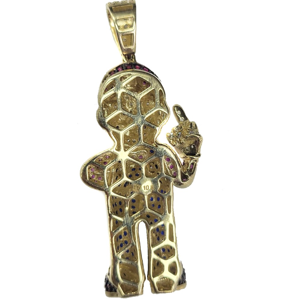 Dije de Mario Bros de Oro 10K Personaje Animado