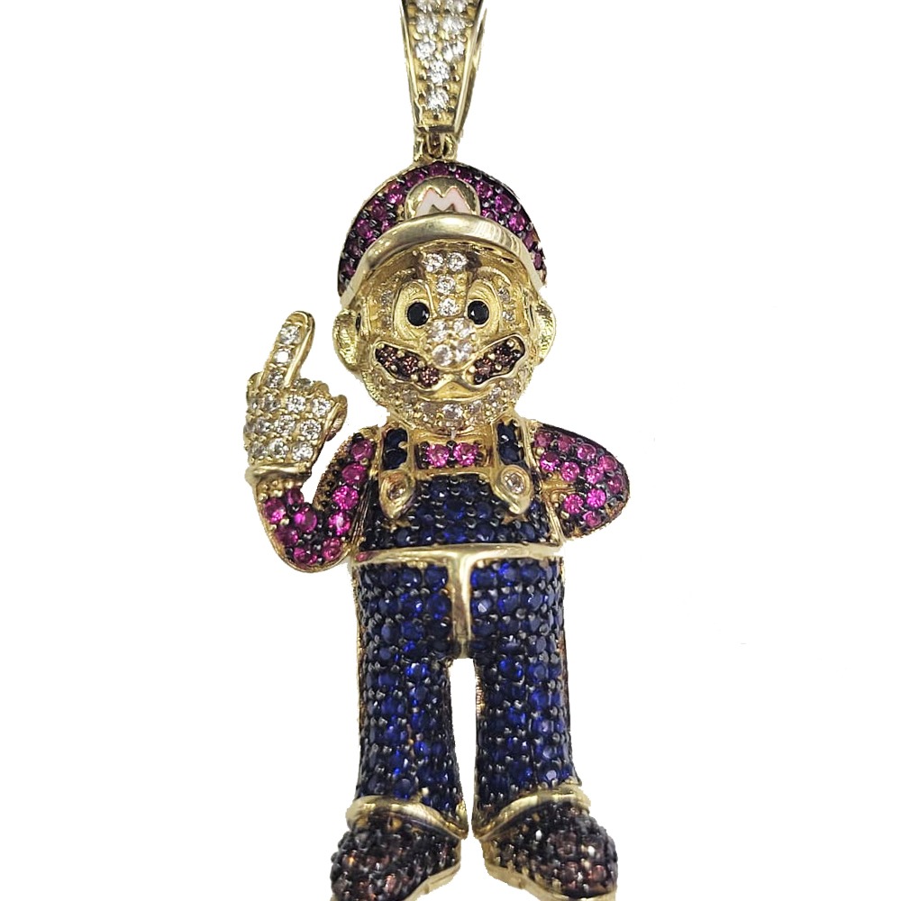 Dije de Mario Bros de Oro 10K Personaje Animado