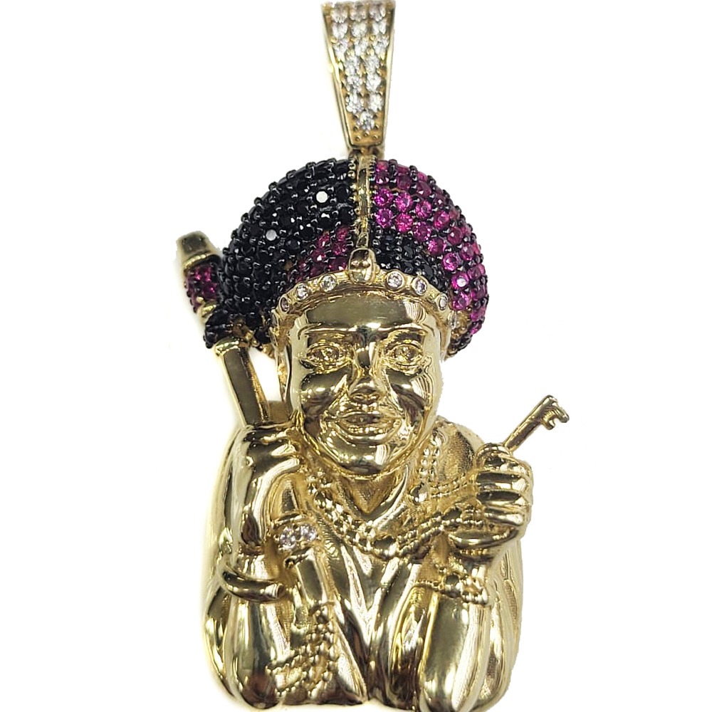 Dije De Elegua Santeria Cubana De Oro 10k Con Zirconia