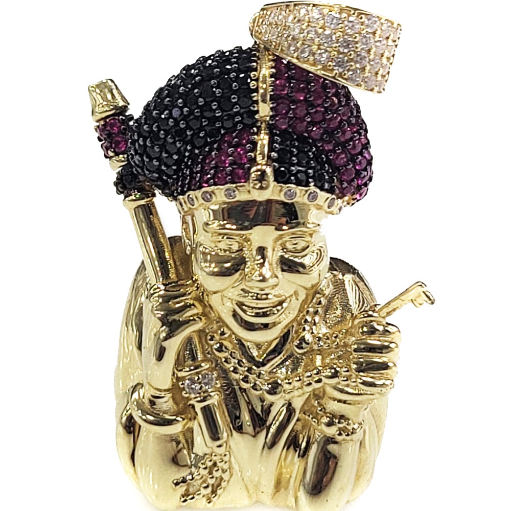 Dije De Elegua Santeria Cubana De Oro 10k Con Zirconia