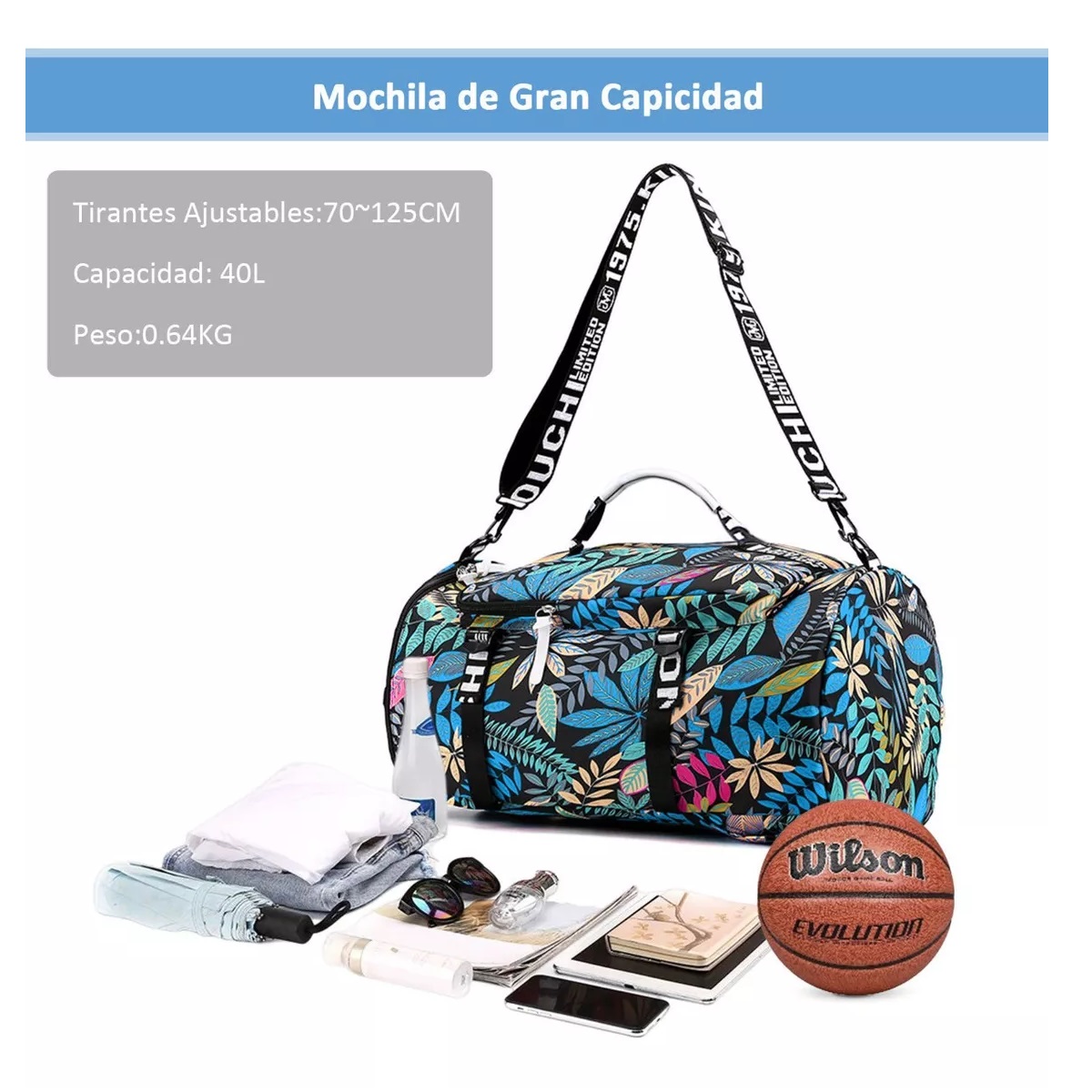 Mochila Deportiva Hombre De Moda Maleta Gym Impermeable Blue Mapple