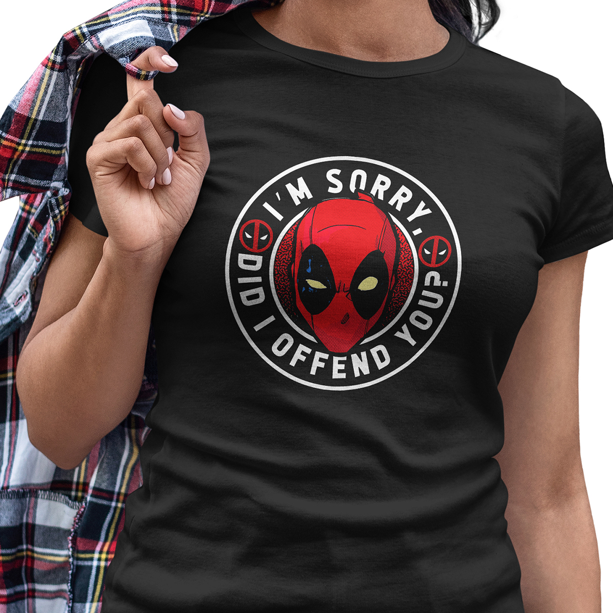 Playera Casual para Dama Pelicula Deadpool Negra