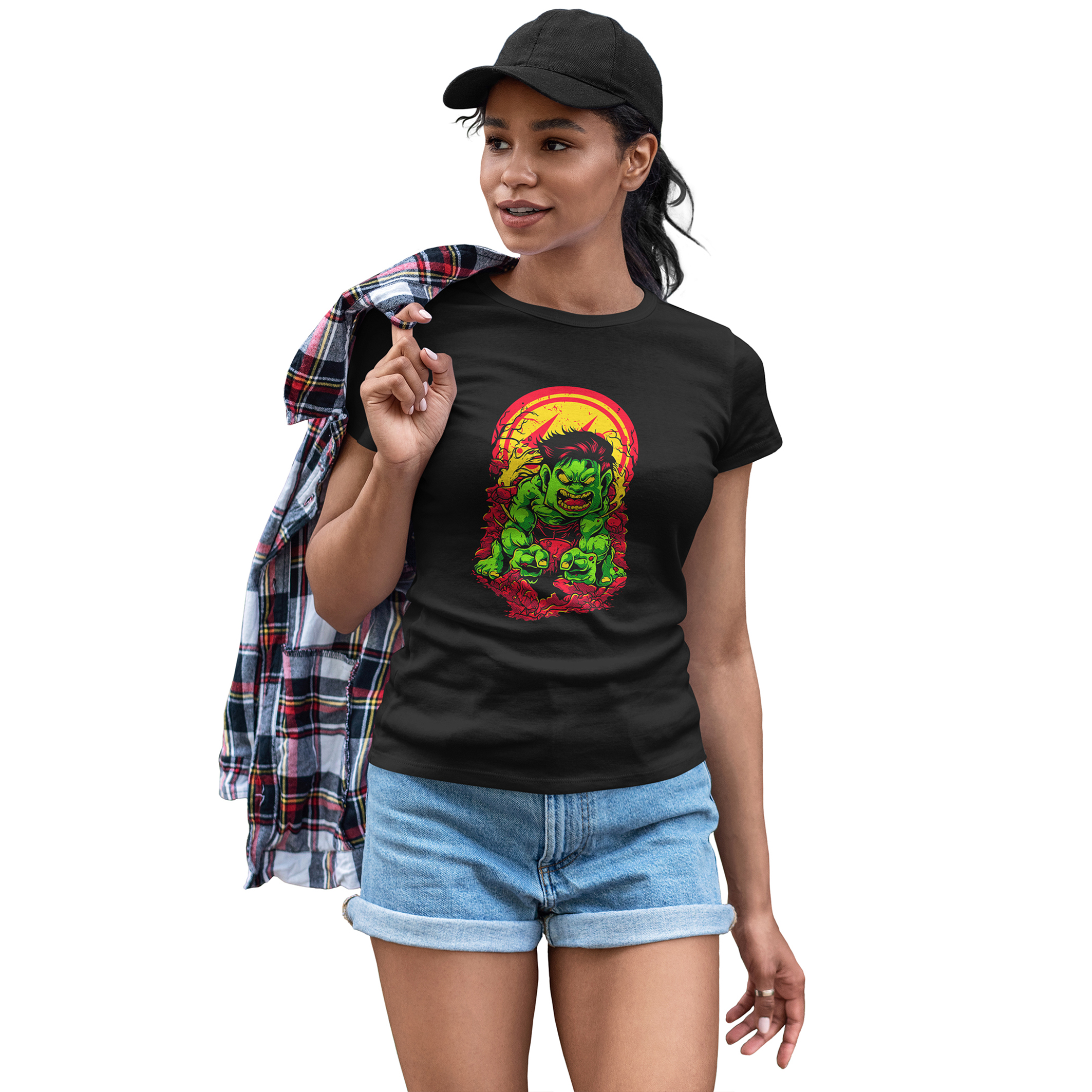 Playera Casual Negra The Increible Hulk para Dama