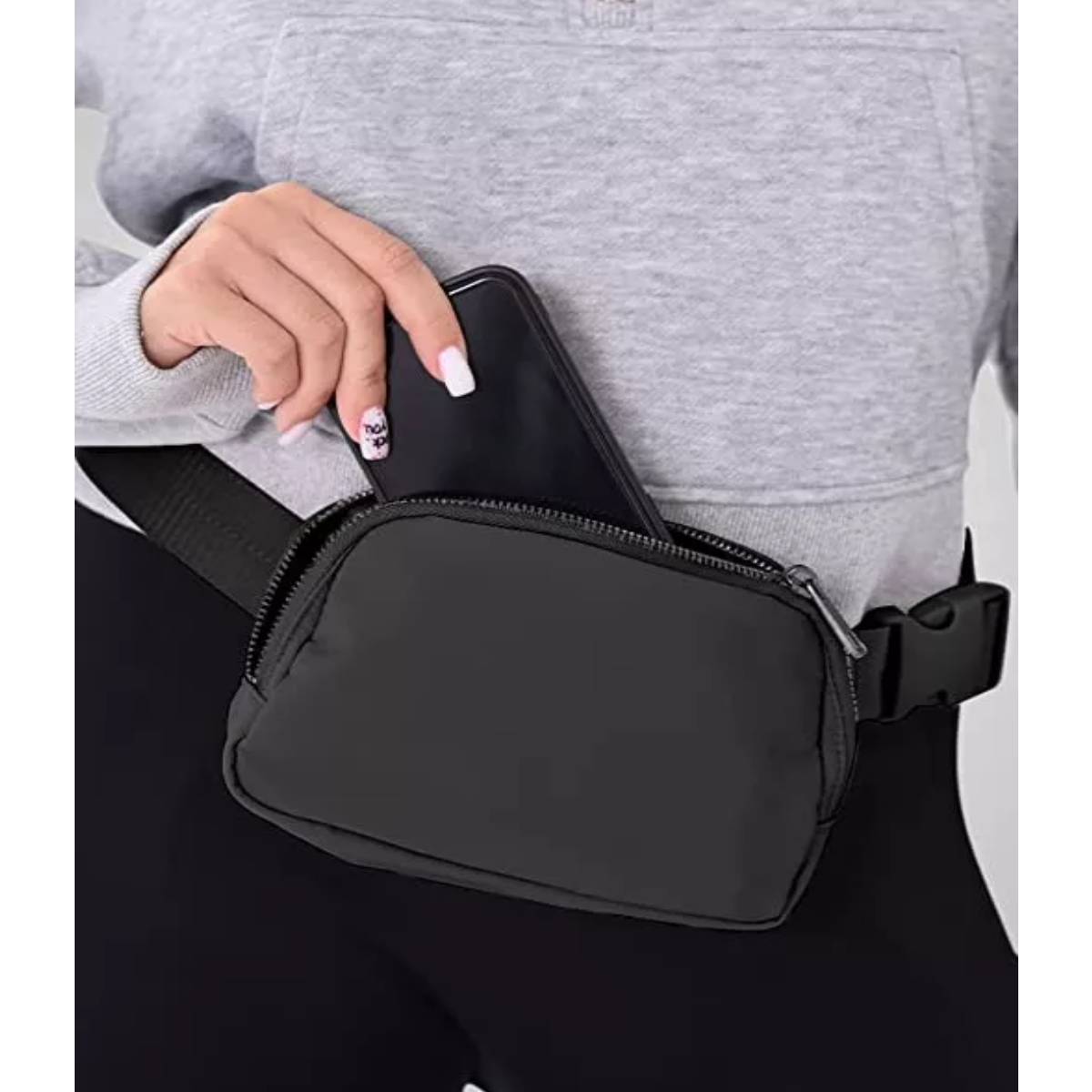 Cangurera Deportiva Impermeable Gym Correr Bolsa Negro