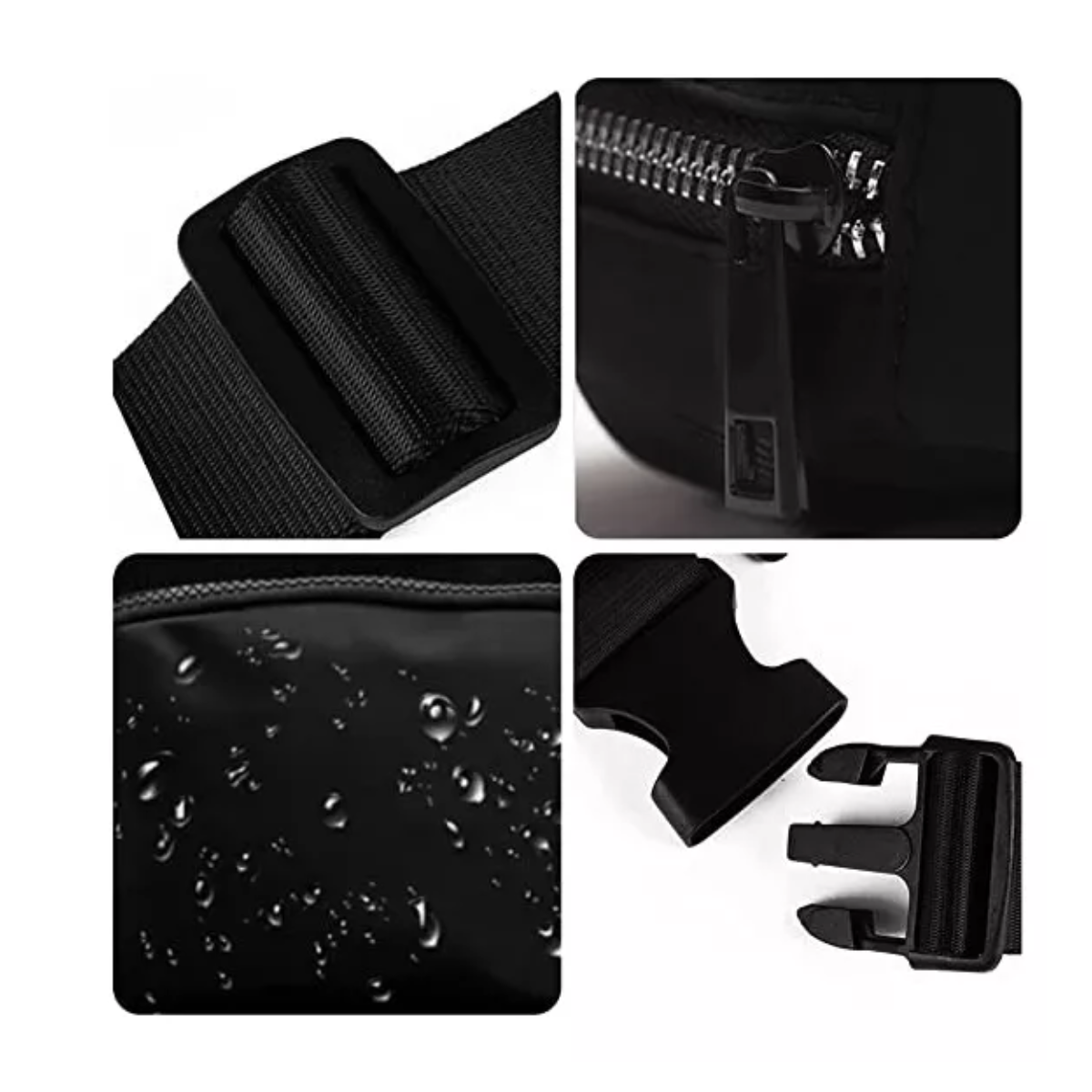 Cangurera Deportiva Impermeable Gym Correr Bolsa Negro