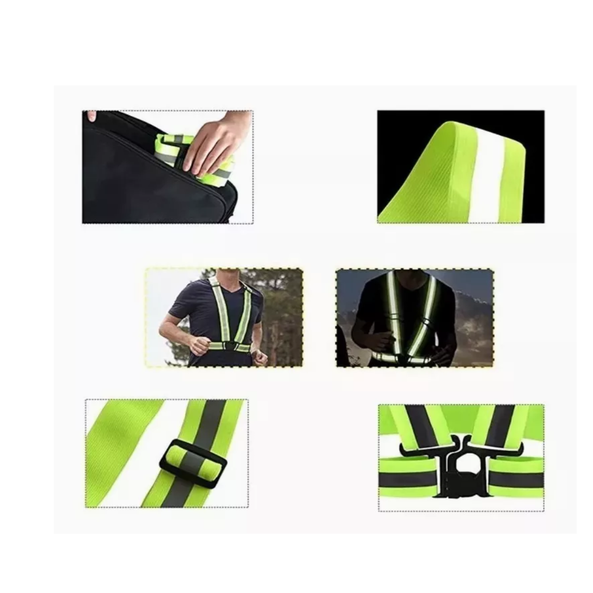 Chaleco Arnés Reflectante Para Motociclismo/ciclismo/correr Verde