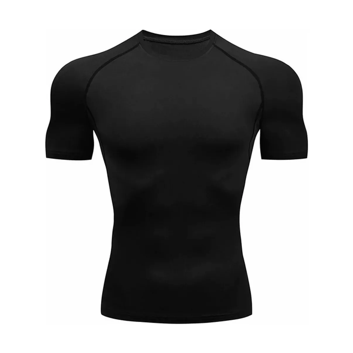 Playera Licra Deportiva Compresión Correr Manga Corta Gym Negro L