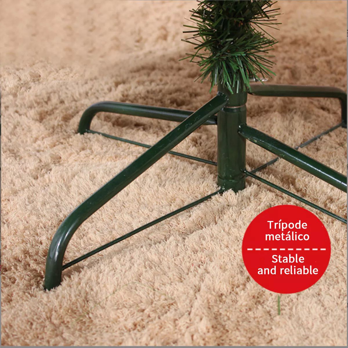 Árbol de Navidad Pino de Navidad Artificial Agujas de Pino Color Verde 1.83 m y 250 Ramas