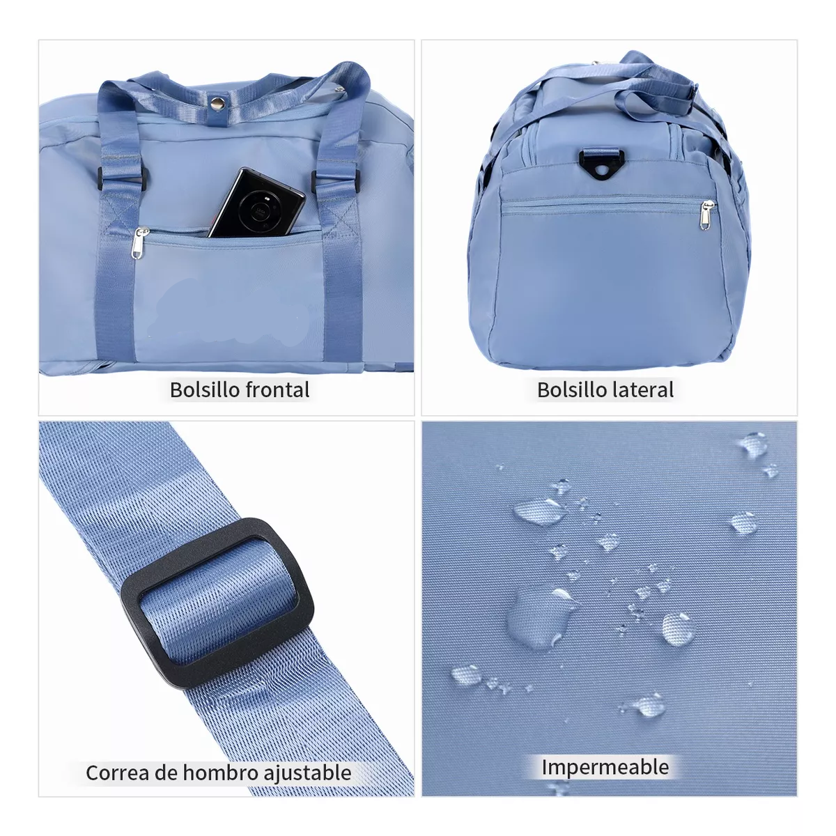 Maleta Deportiva Bolsa Gym Viaje Mochila Moda Fitness Bag Azul