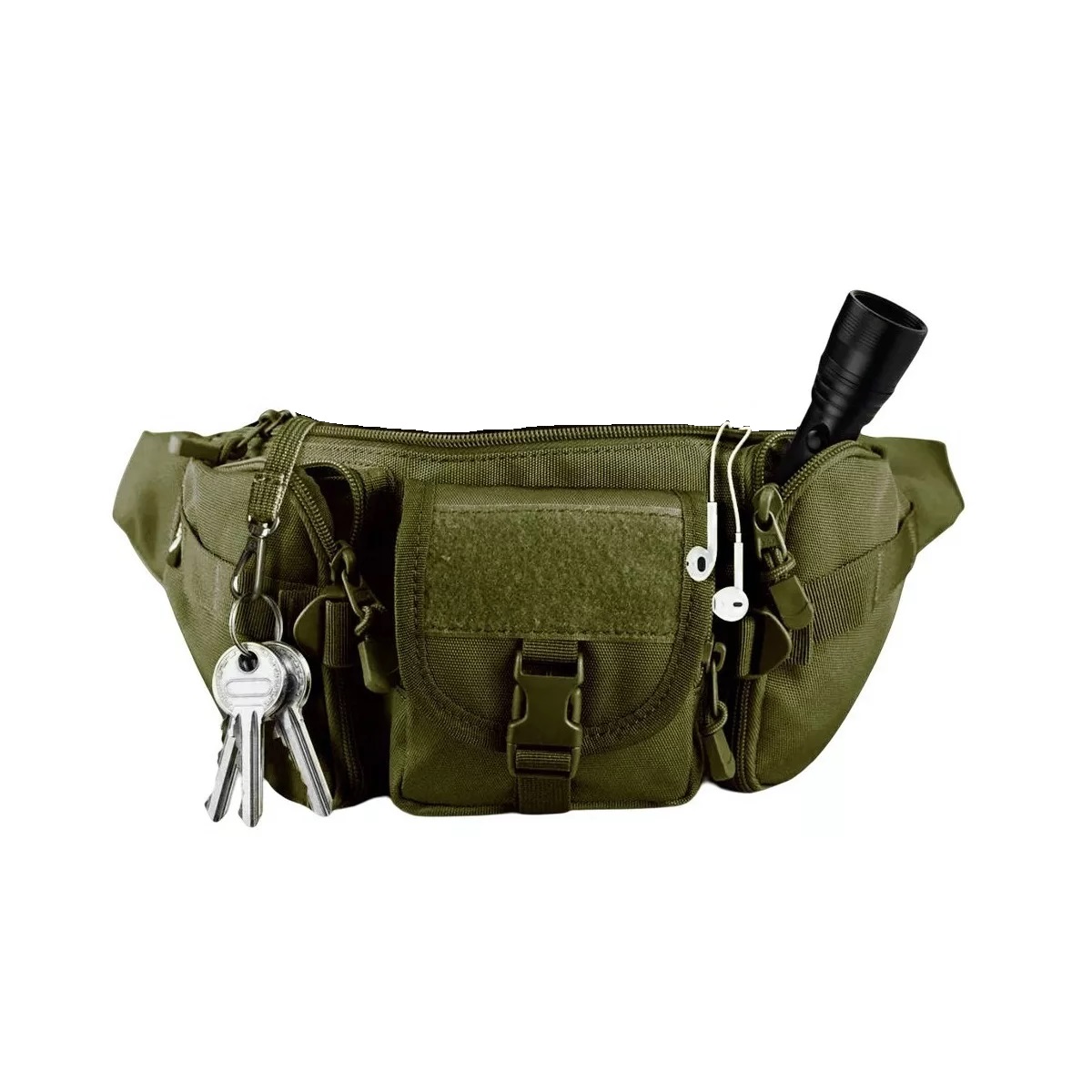 Cangurera Tactica Militar Impermeable Riñonera Deportiva Verde