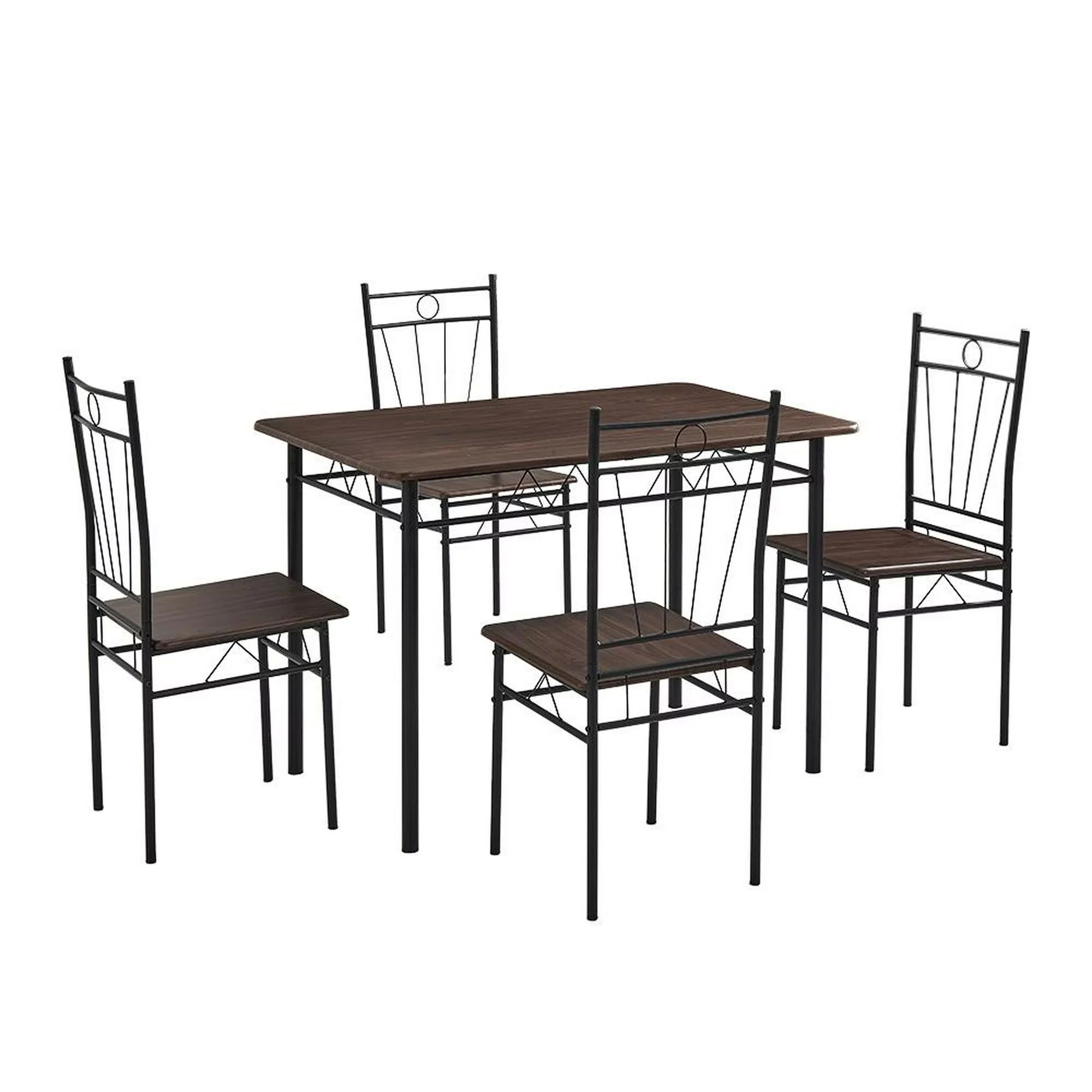 Comedor para 4 Personas estilo Industrial Chocolate