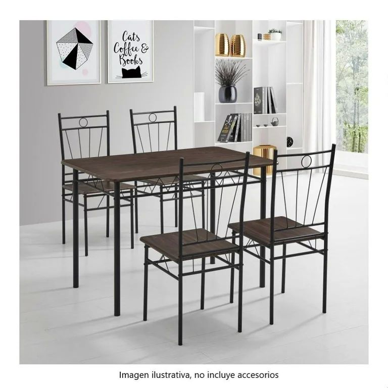 Comedor para 4 Personas estilo Industrial Chocolate