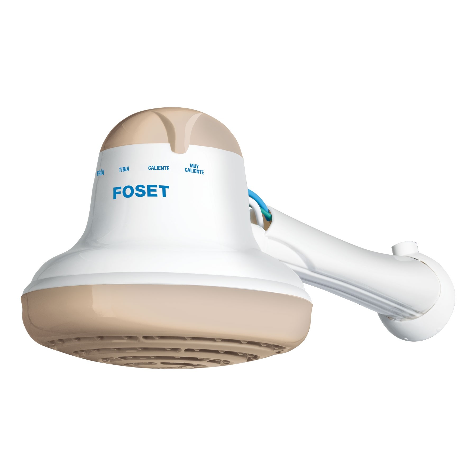 REGADERA ELÉCTRICA DE 4 TEMPERATURAS, 6-1/2", BEIGE, FOSET 40240