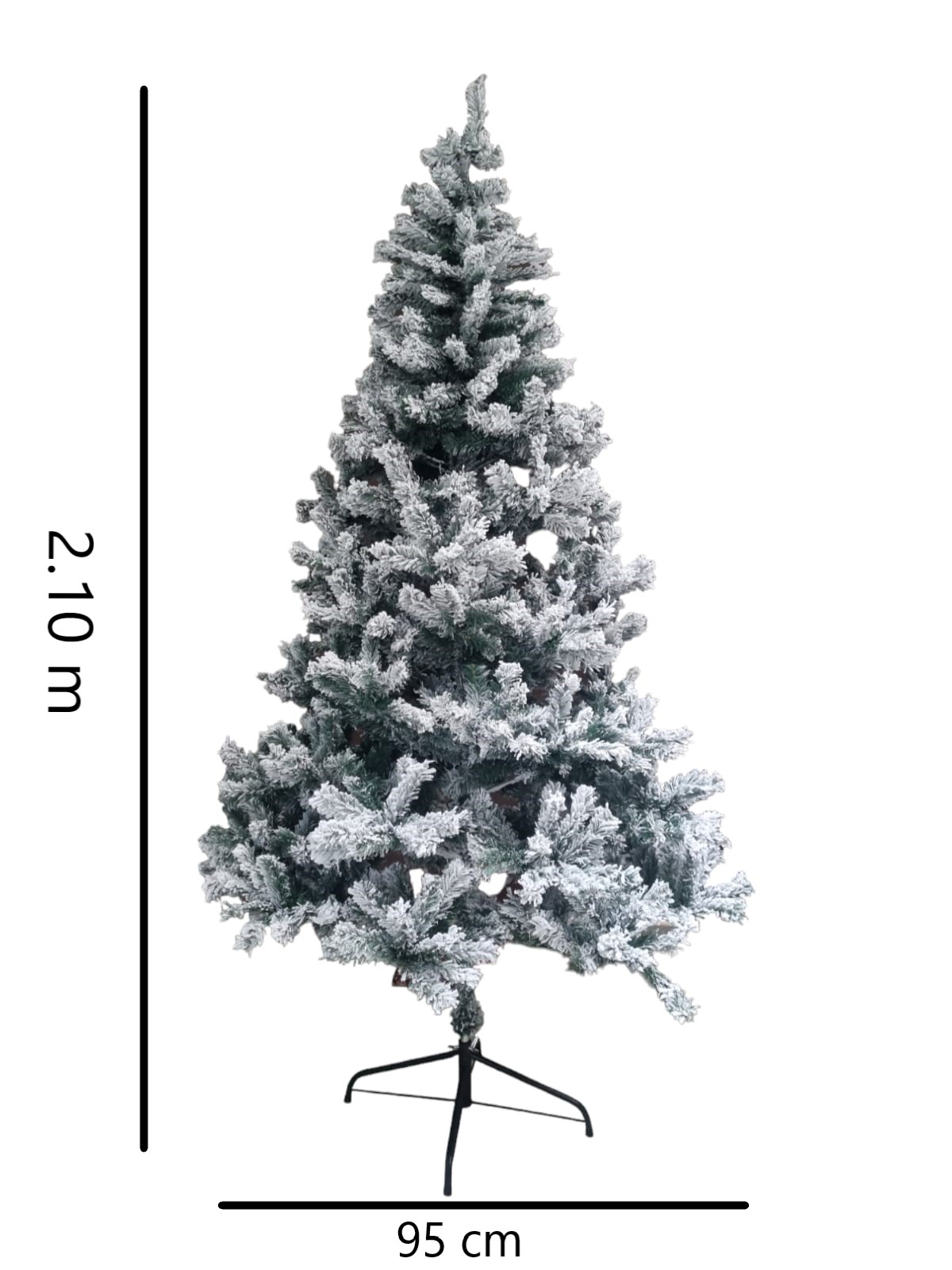Arbol Navidad Nevado Pino Navideño 2.10m 850 Ramas