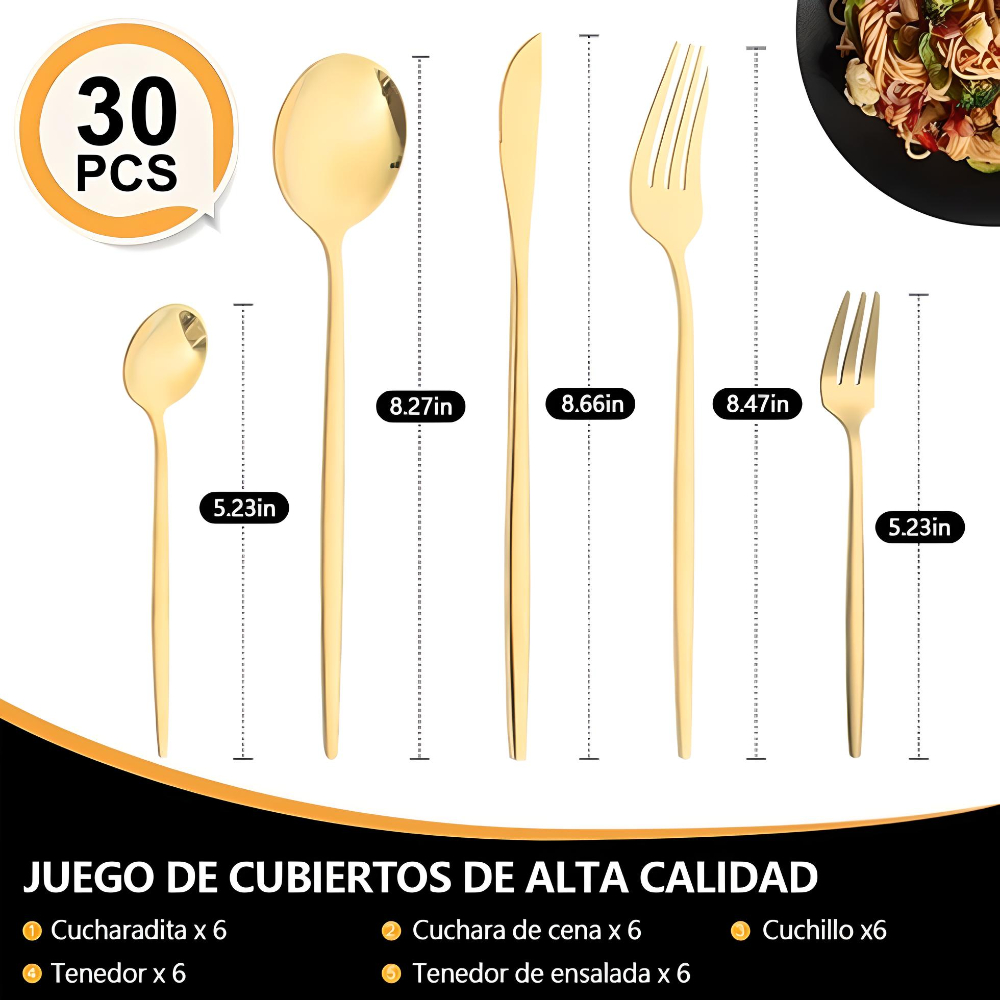 Cuberteria El juego de cena de acero inoxidable incluye tenedores,  cuchillos, cucharas, vajilla completa de 20 piezas