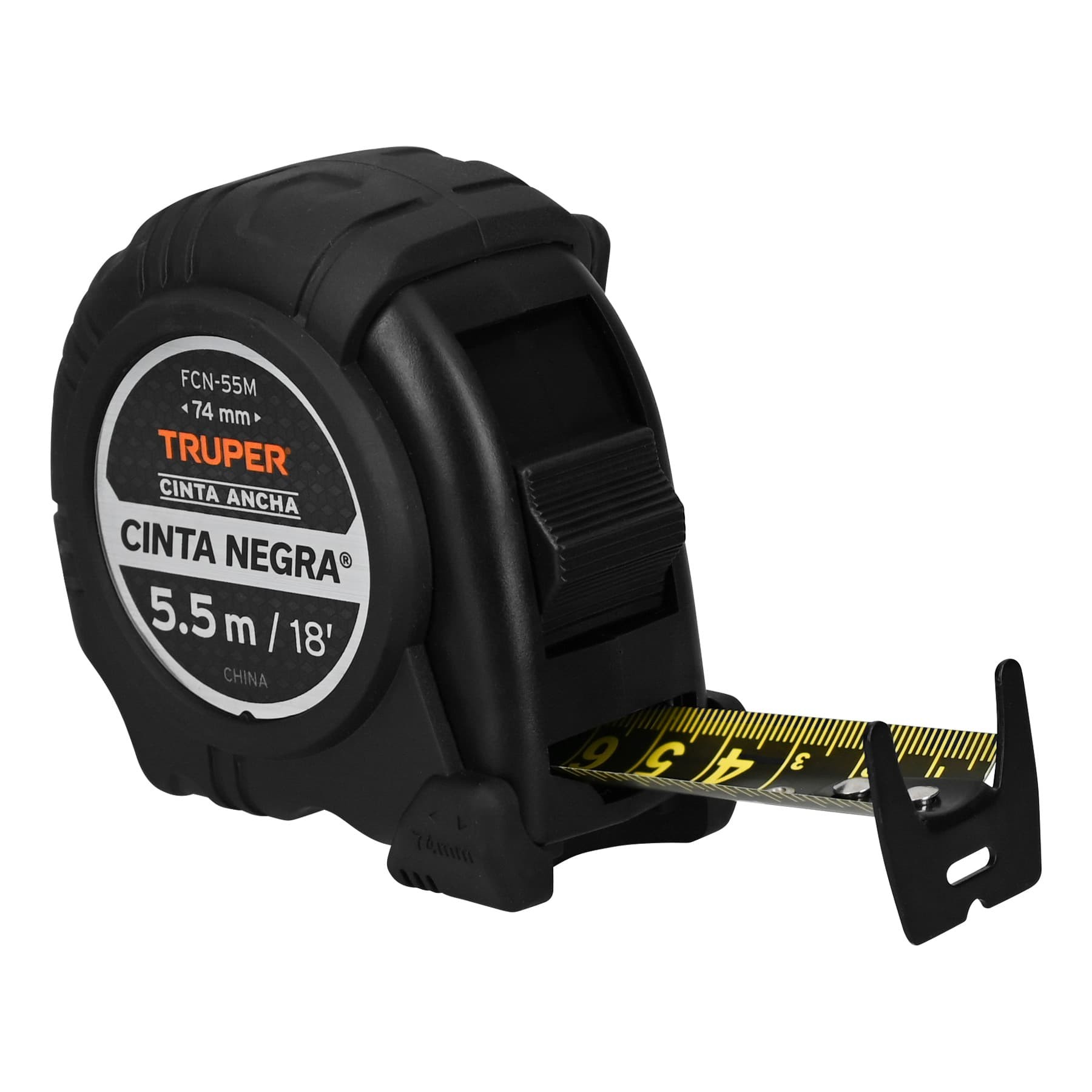 FLEXÓMETRO CONTRA IMPACTOS CINTA NEGRA X-ANCHA 27 MM 5.5 M TRUPER 11745