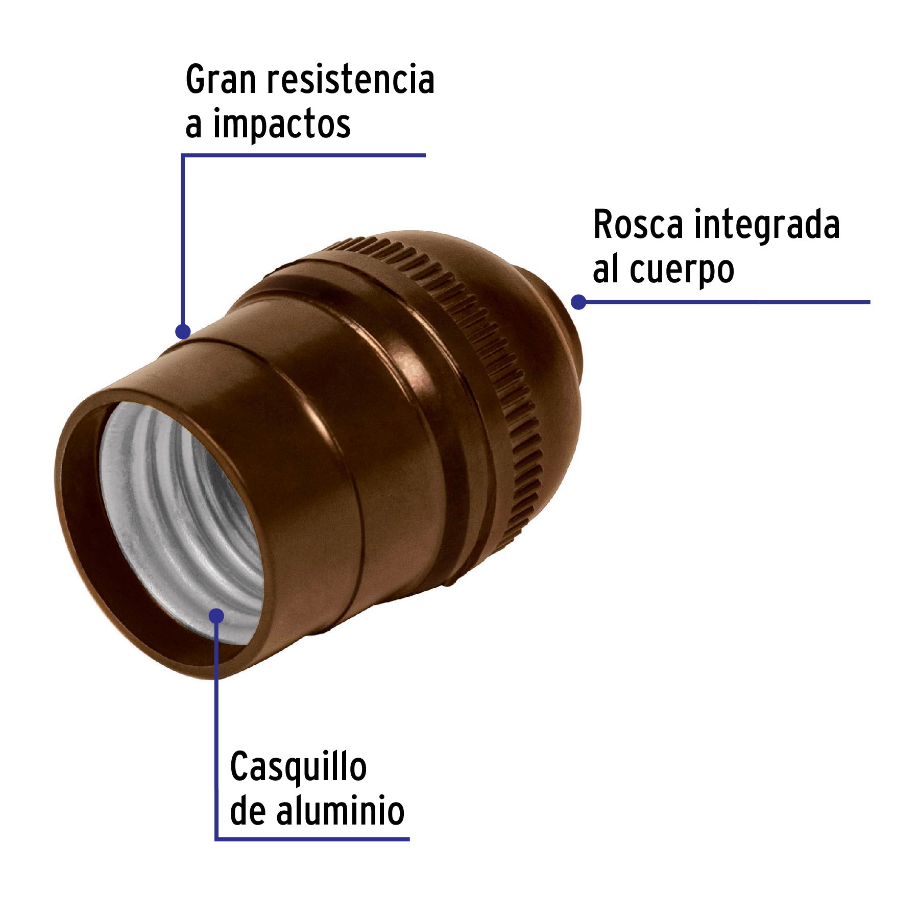 PORTALÁMPARA DE BAQUELITA, SENCILLO, VOLTECK 46500