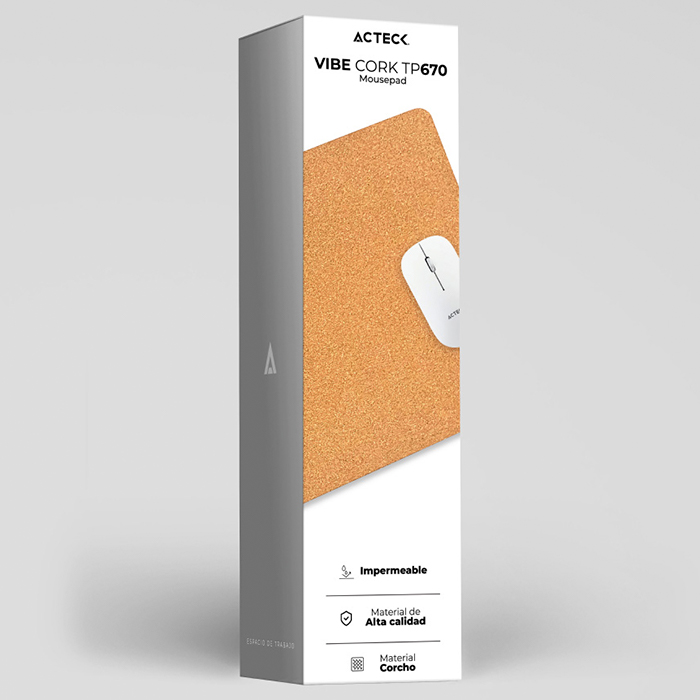 Mouse Pad ACTECK VIBE CORK TP670 90x40 Antideslizante Corcho AC-937207 
