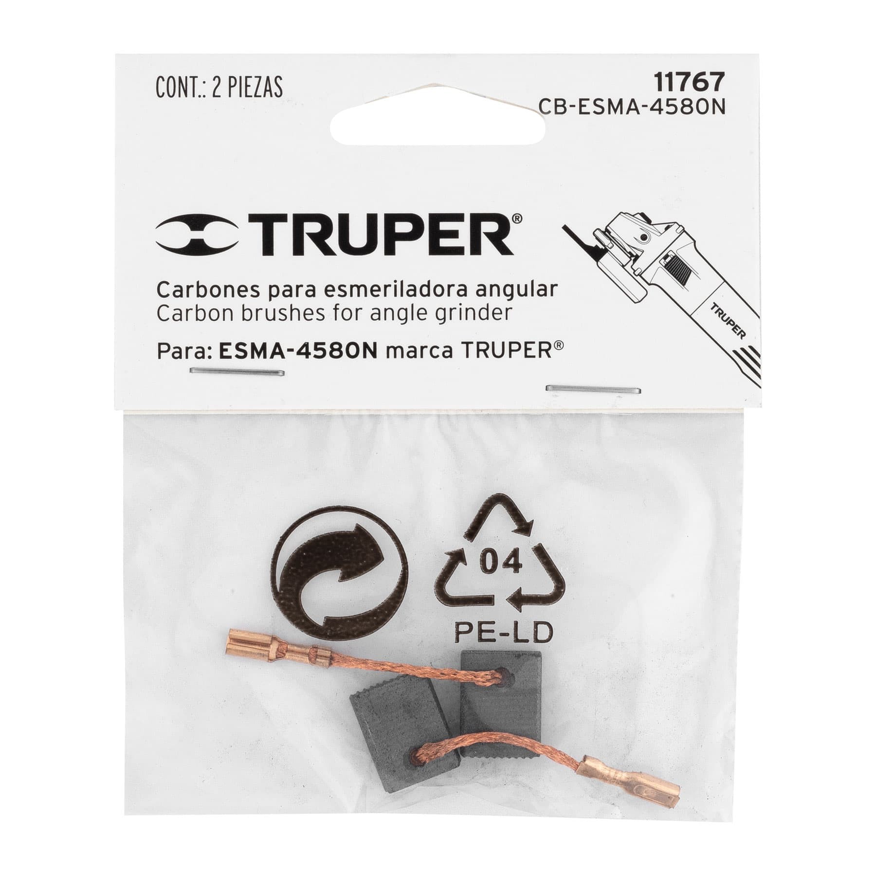 BOLSA CON 2 CARBONES DE REPUESTO PARA ESMA-4580N TRUPER 11767