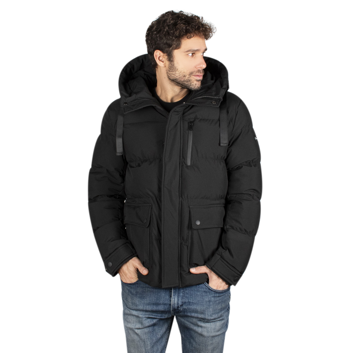 Chamarra Hombre Greenlander Capitonada  Gorro Ajustable Pol8903