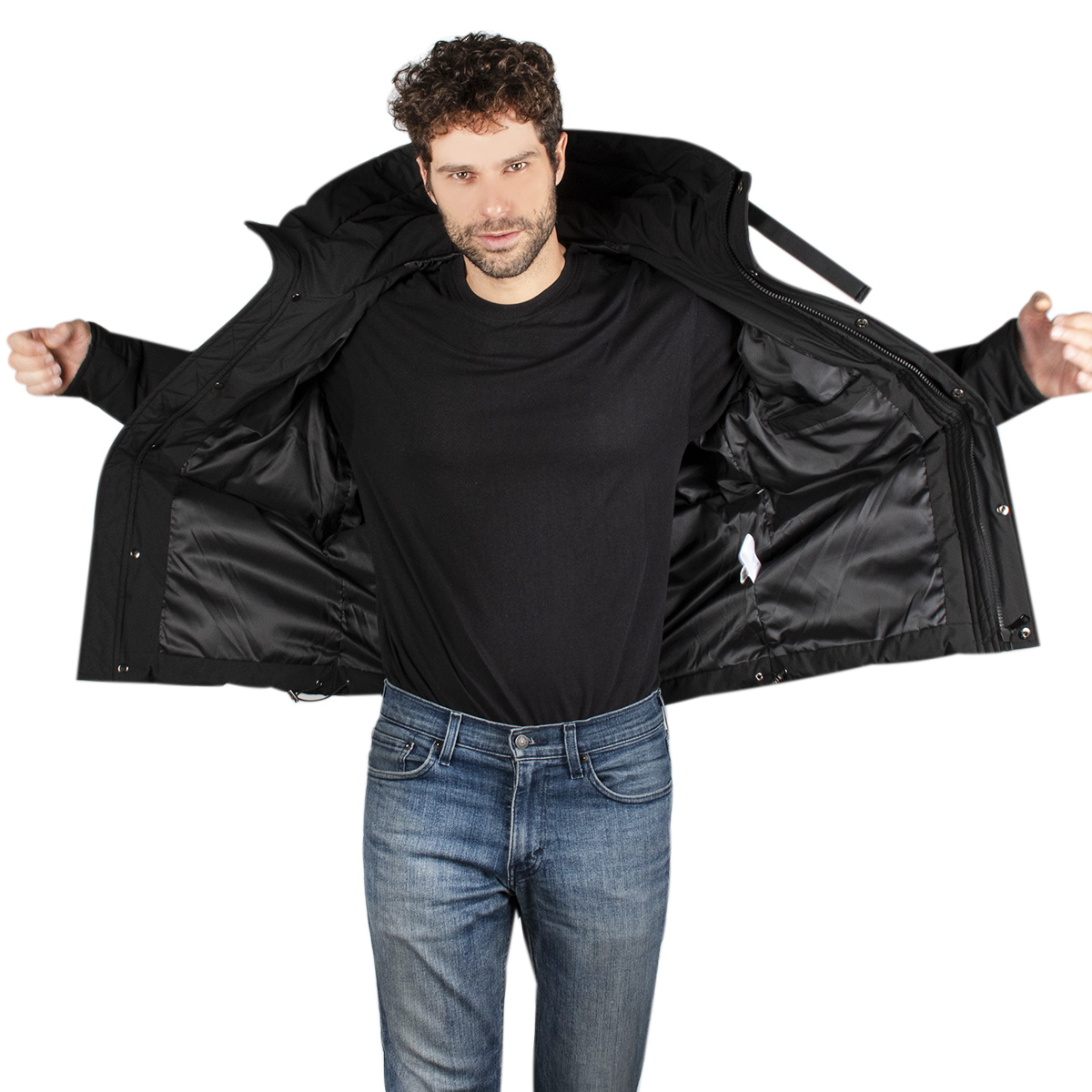 Chamarra Hombre Greenlander Capitonada  Gorro Ajustable Pol8903