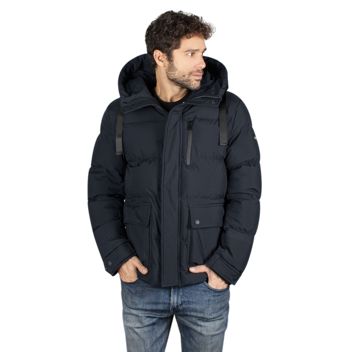 Chamarra Hombre Greenlander Capitonada  Gorro Ajustable Pol8903