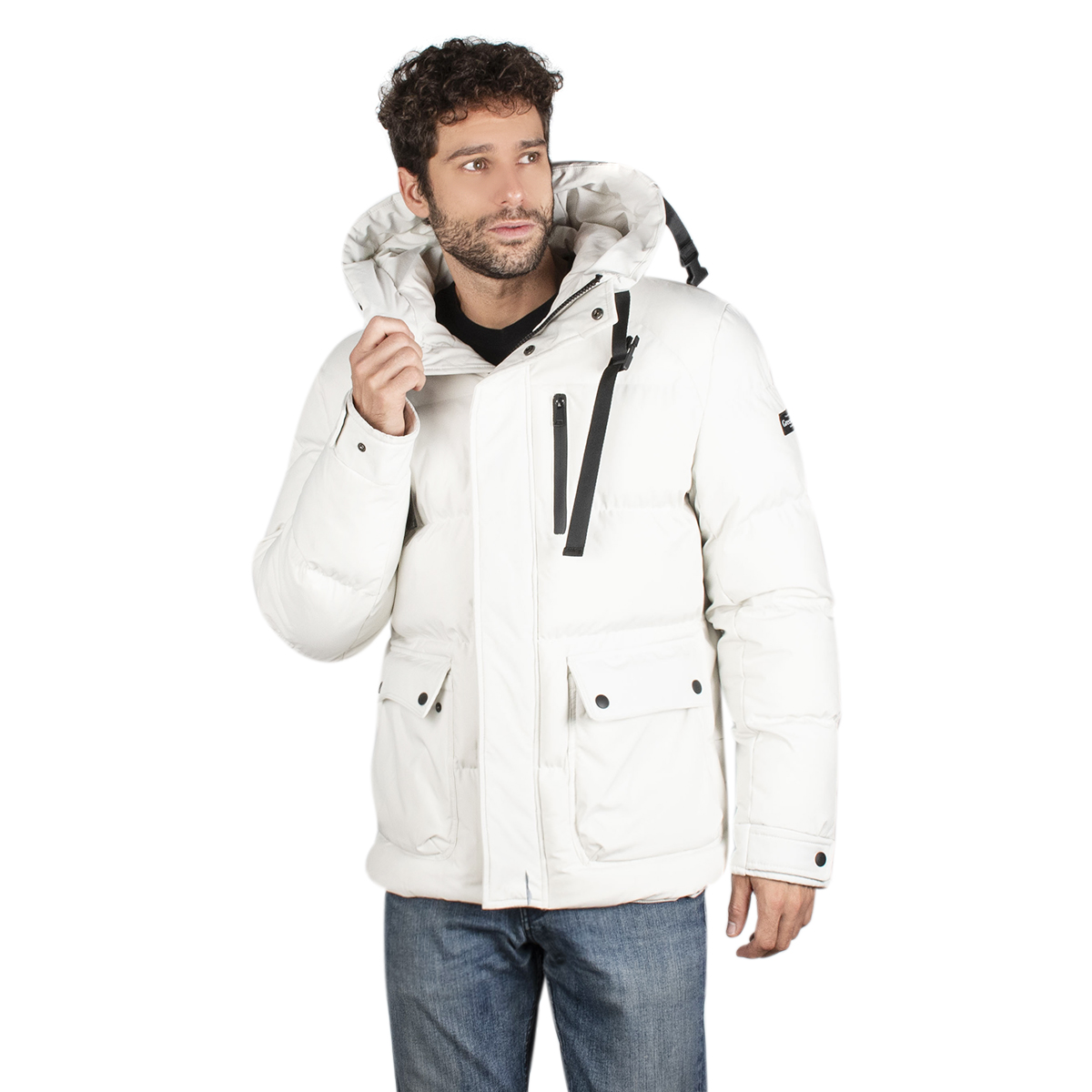 Chamarra Hombre Greenlander Capitonada  Gorro Ajustable Pol8903