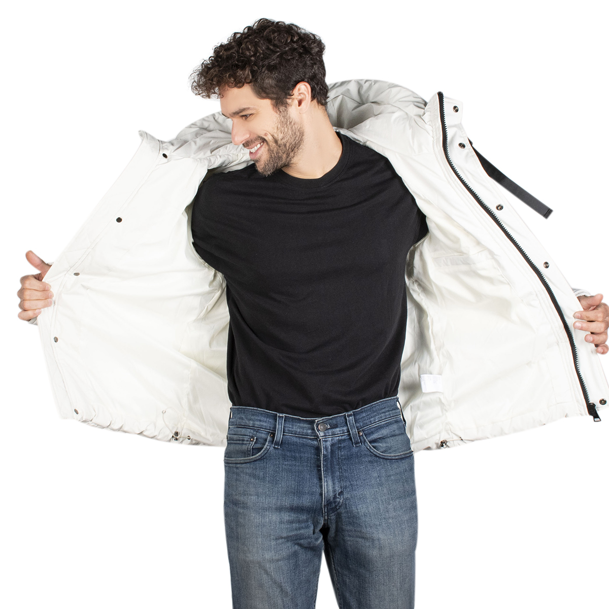 Chamarra Hombre Greenlander Capitonada  Gorro Ajustable Pol8903