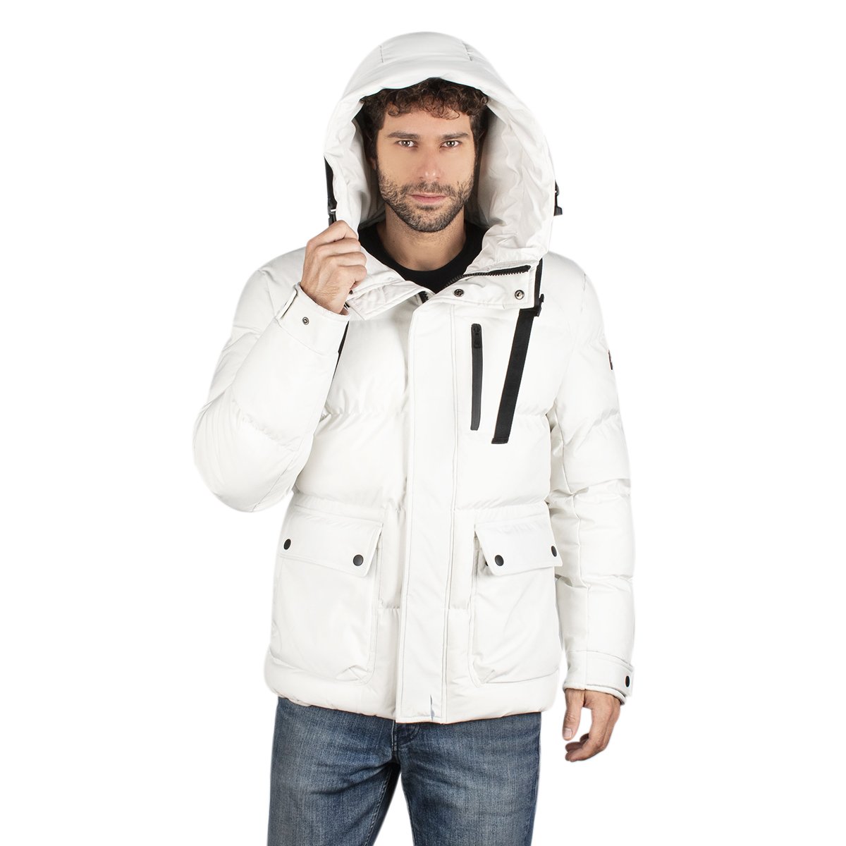 Chamarra Hombre Greenlander Capitonada  Gorro Ajustable Pol8903