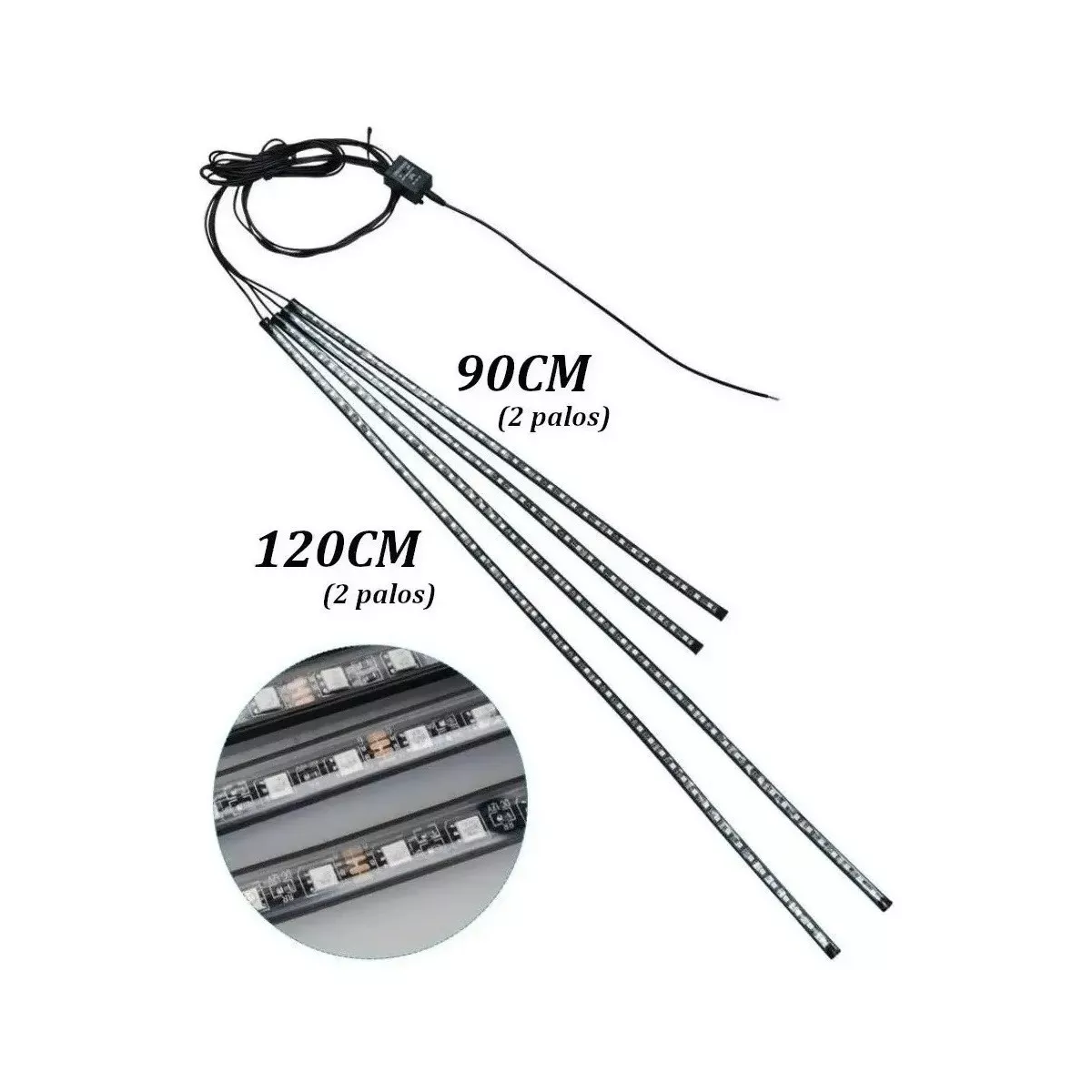 Tira De Luces Led Rgb Para Chasis De Auto Con Efecto Fluido