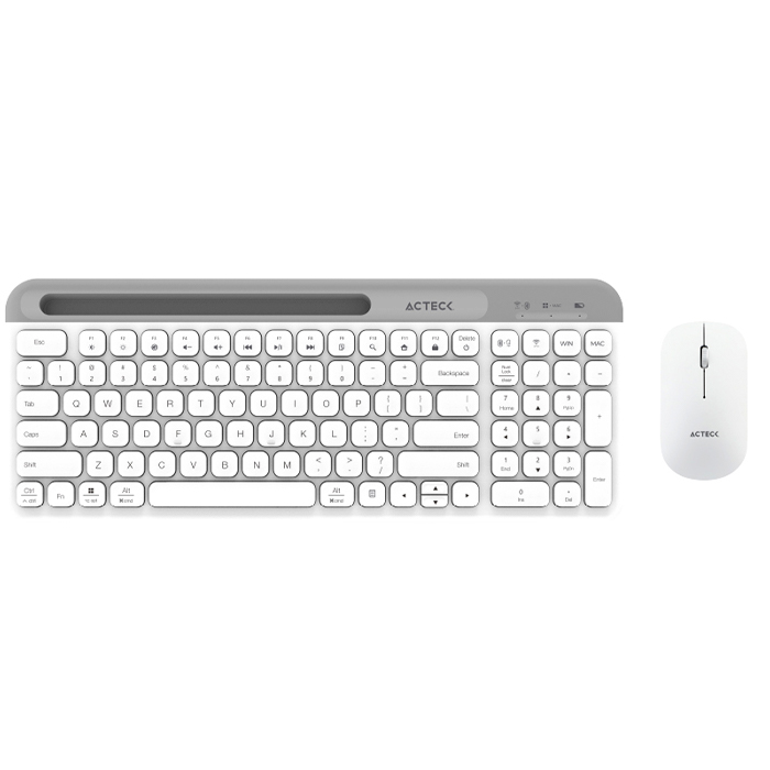 Kit Teclado y Mouse ACTECK VIRTUOS SILK MK720 Inalambrico USB-C Blanco AC-936262 