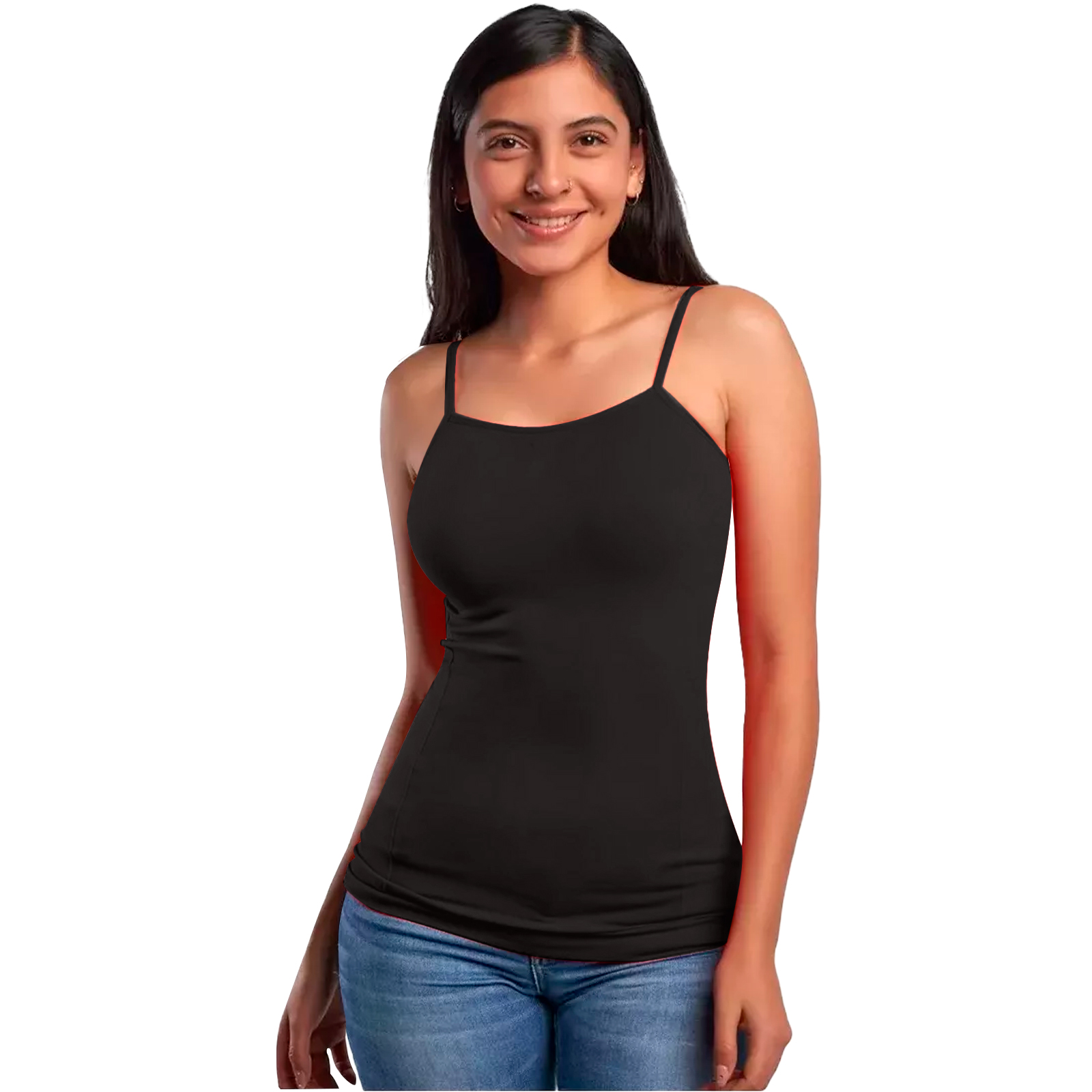 Blusa de Tirantes Mujer Color Negro Unitalla Stretch Casual Basica Sin Mangas Playera Camiseta Uso Diario