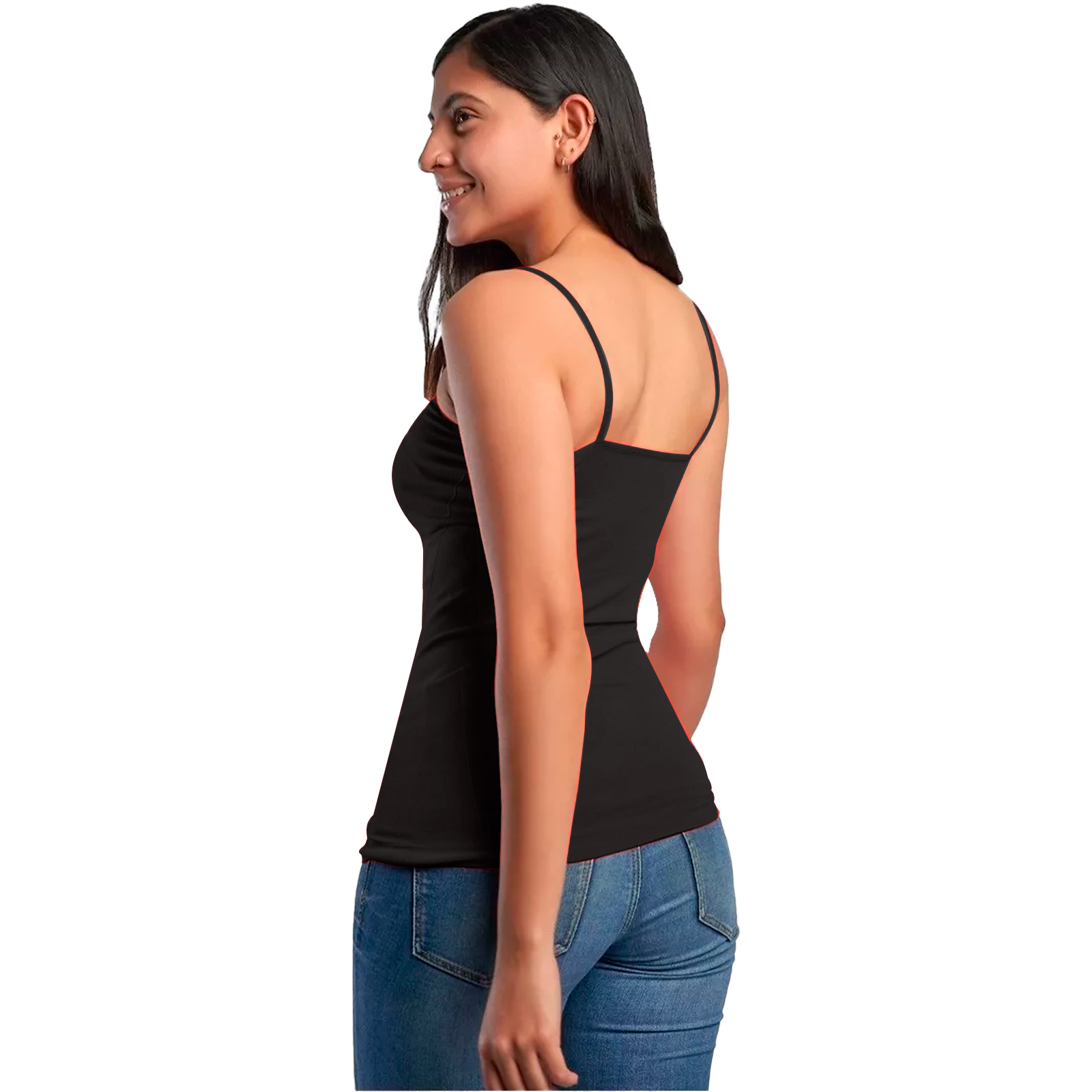 Blusa de Tirantes Mujer Color Negro Unitalla, Stretch, Casual, Basica, Sin Mangas, Playera, Camiseta, Uso Diario