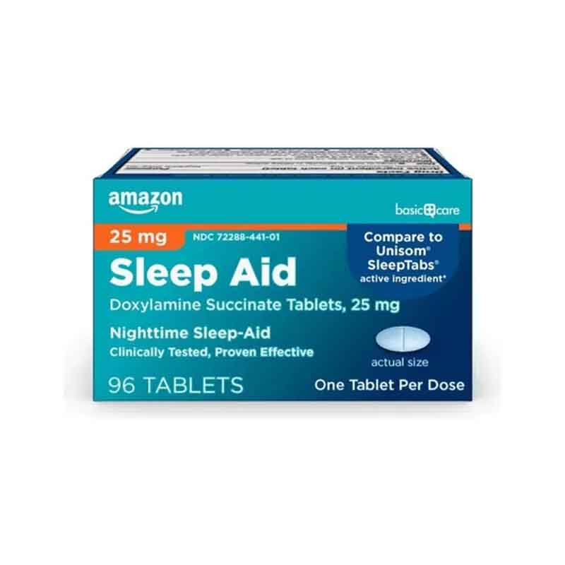 Sleep Aid 25mg Amazon (Doxylamine Succinate 25mcg) Auxilio Sueño Nocturno 96 tabletas