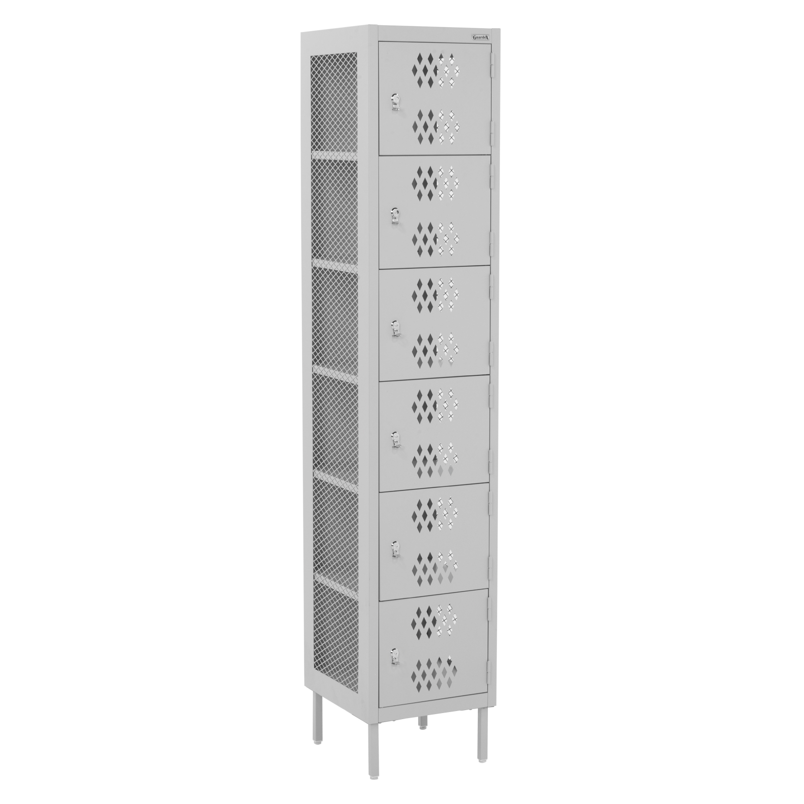 Guardex Monaco Locker de Seis Niveles | Varias Puertas Casilleros Trabajo Oficina Gris Claro