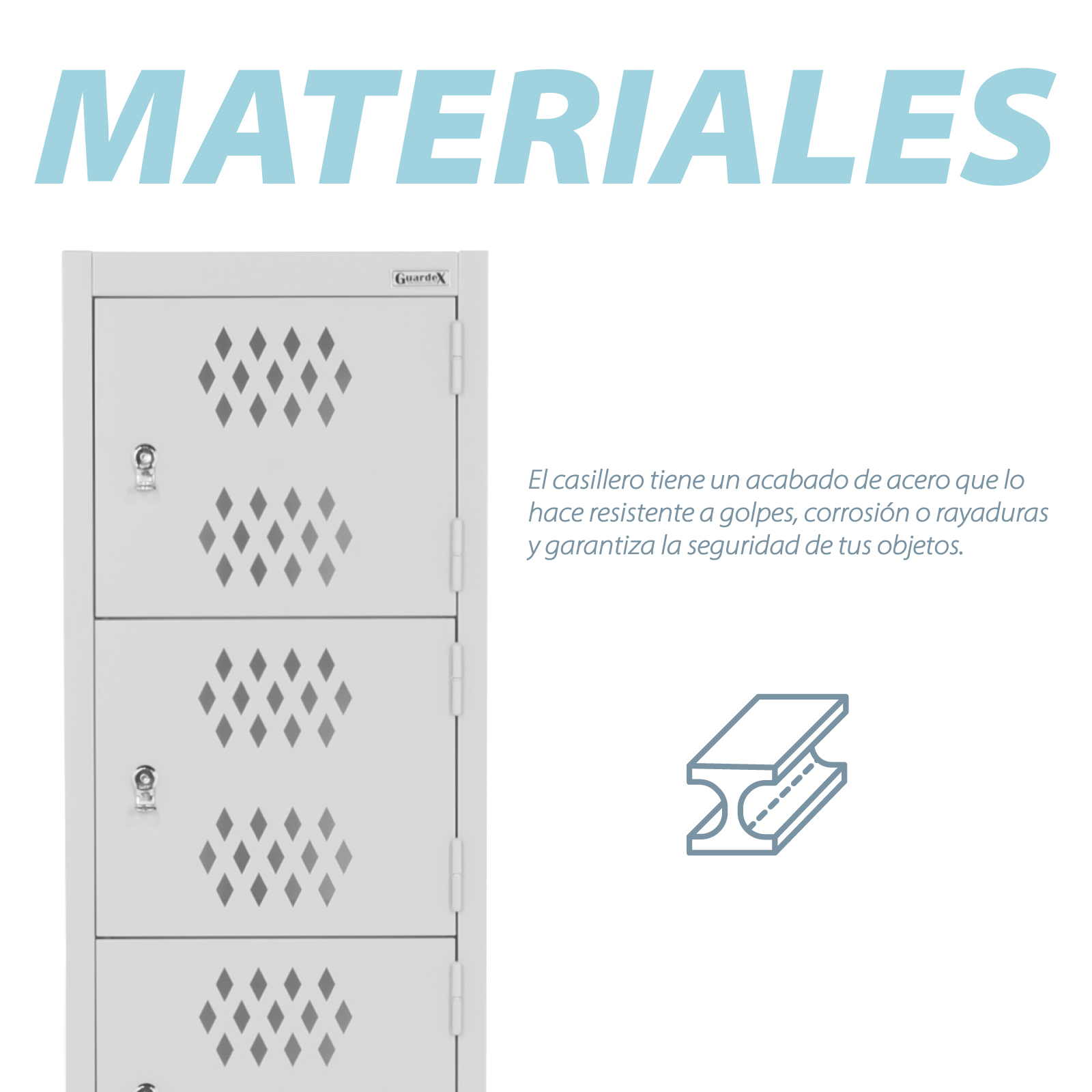 Guardex Monaco Locker de Seis Niveles | Varias Puertas Casilleros Trabajo Oficina Gris Claro