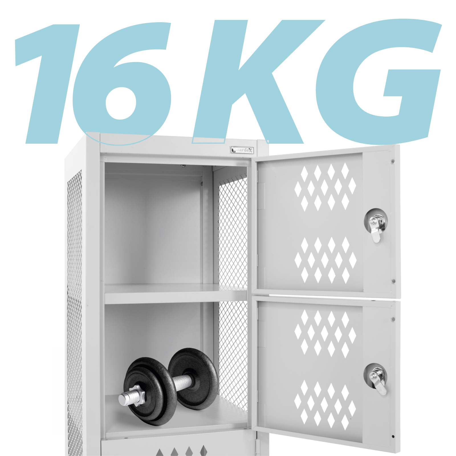 Guardex Monaco Locker de Seis Niveles | Varias Puertas Casilleros Trabajo Oficina Gris Claro