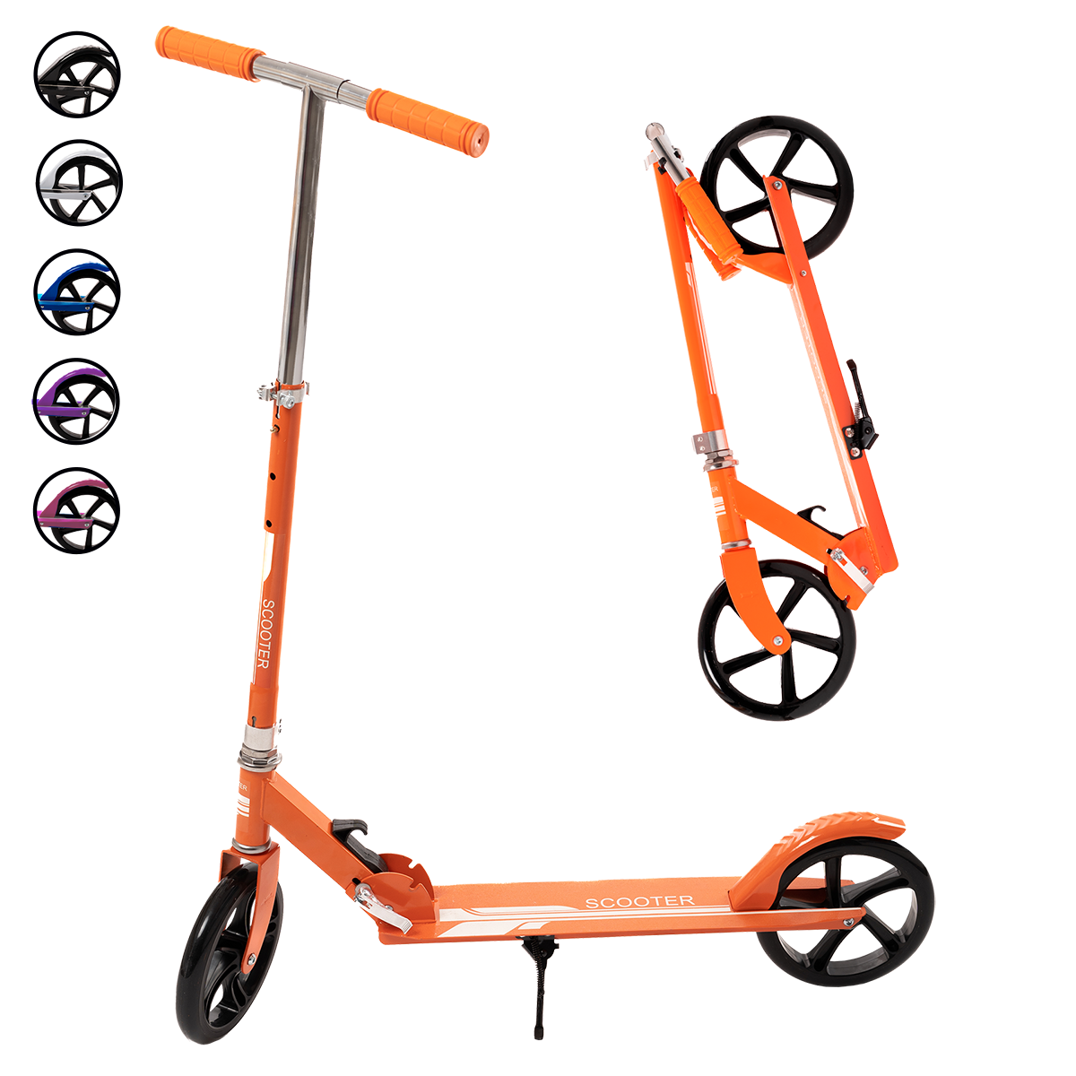 Scooter Plegable y Ajustable Patín Del Diablo Para Niños Y Adolescentes Color Naranja