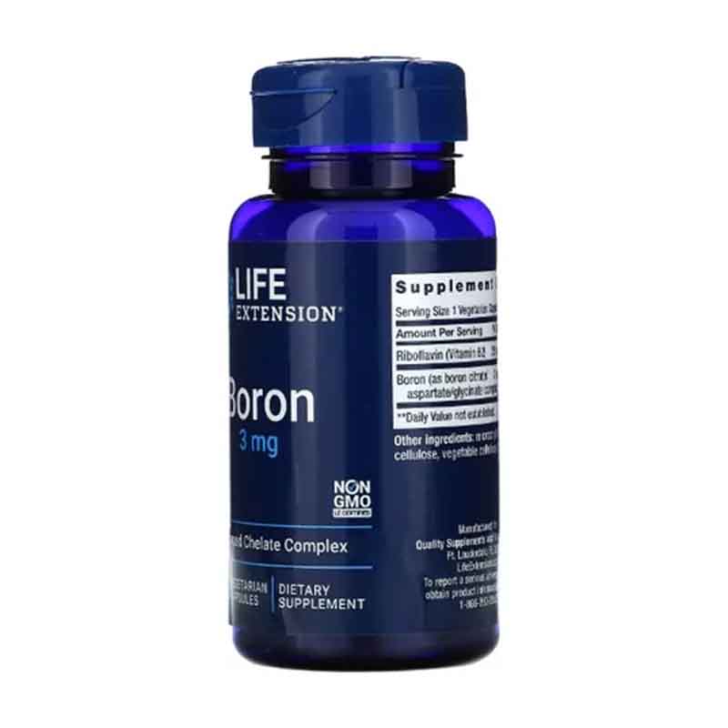 Boron 3mg Life Extension 100 capsulas Cuida Huesos Ayuda Sistema Inmunológico