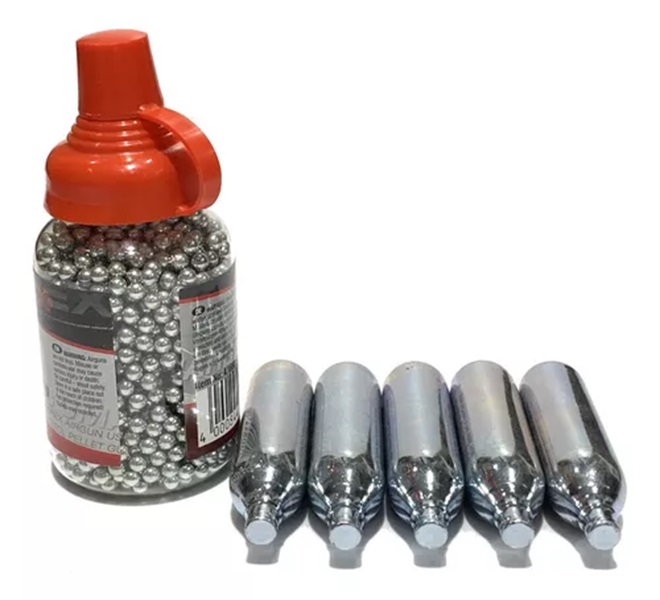 Pistola Crosman Cartuchos 1500 Balines Bbs 5 Tanques Co2