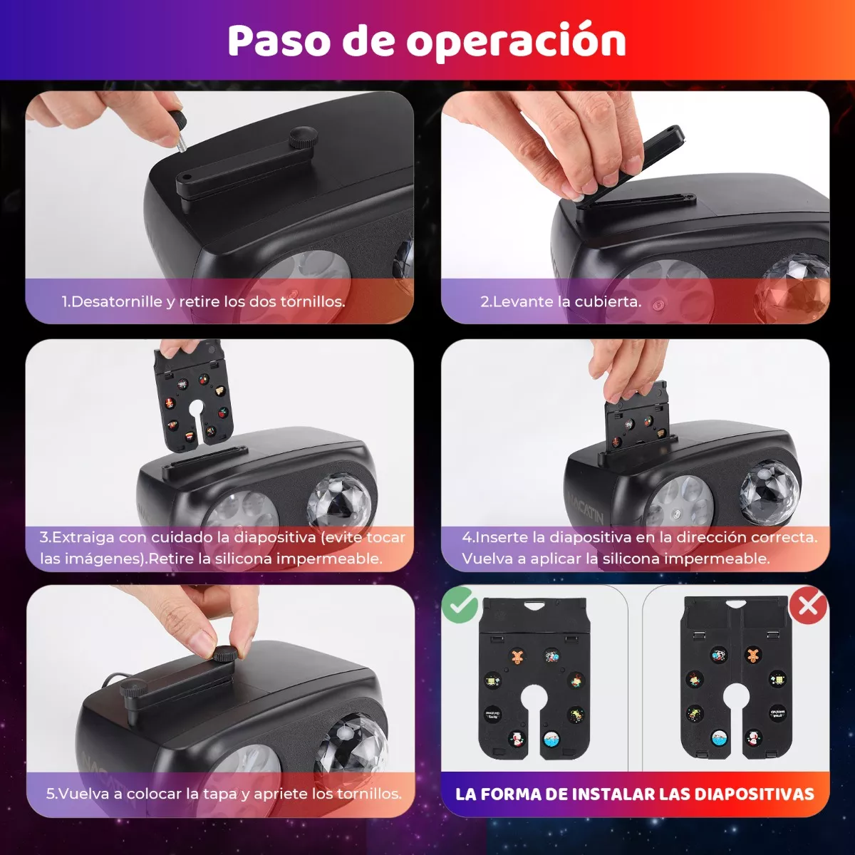 Luz Proyector C/ 12 Tarjetas P/ Halloween Navidad Cumpleaños